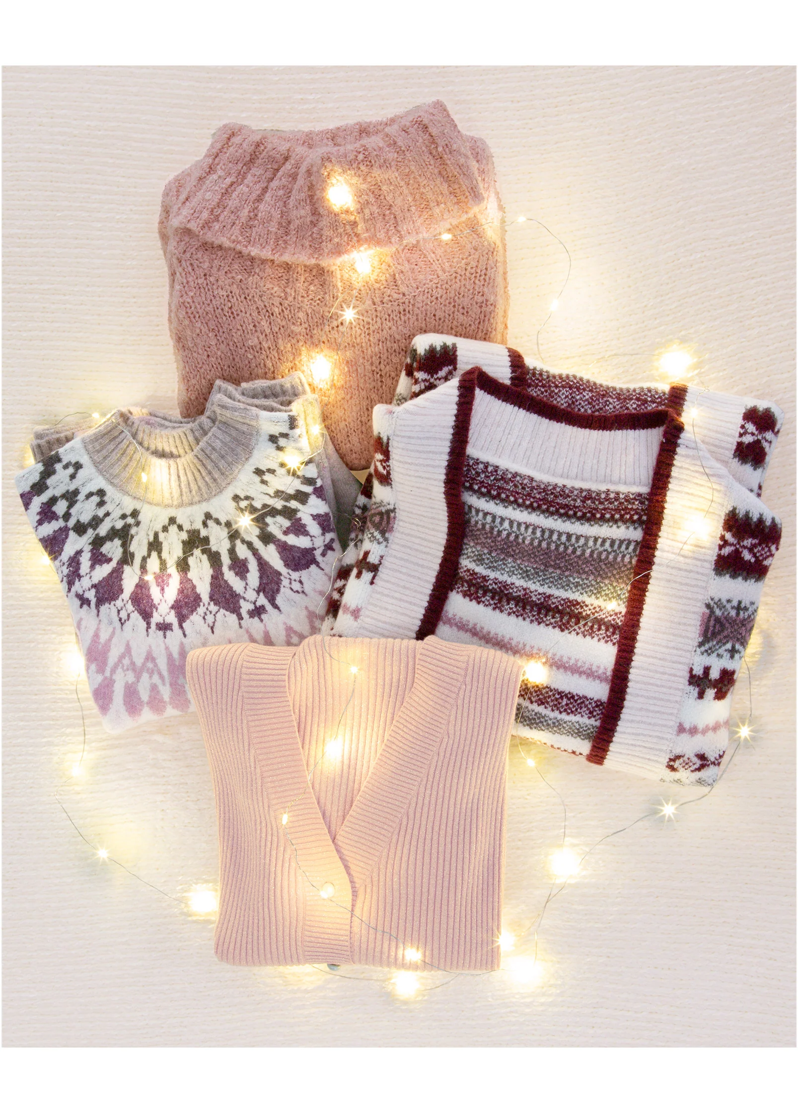 Fair Isle cardigan - Pink Multi