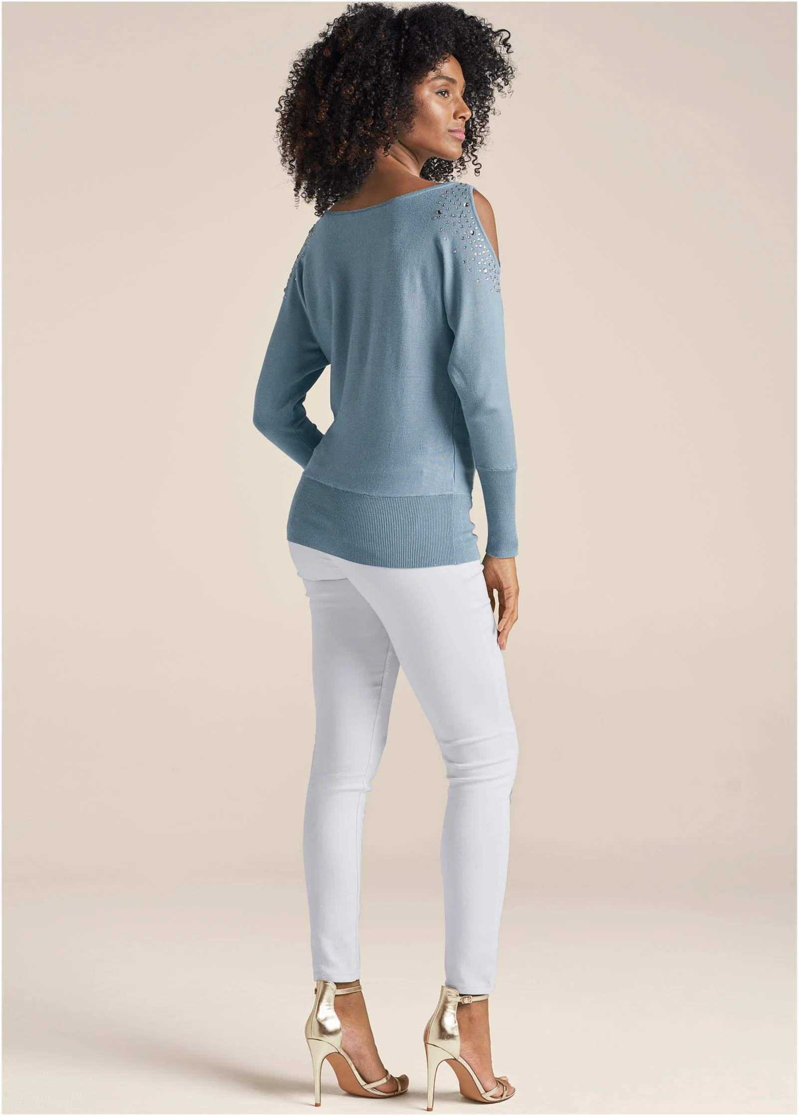 Cold-shoulder sweater - Blue