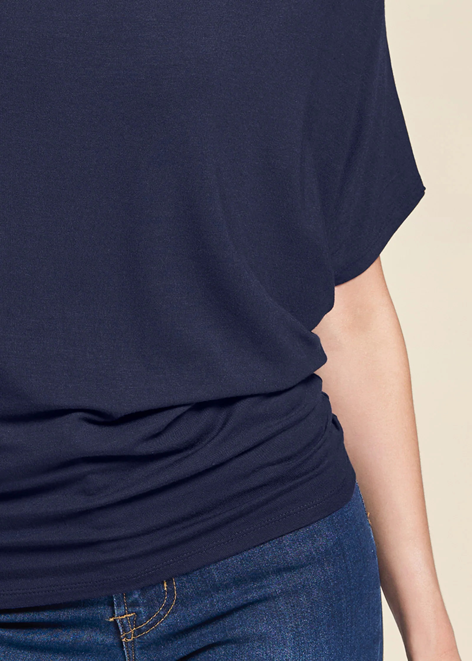 Basic flounce top - Navy