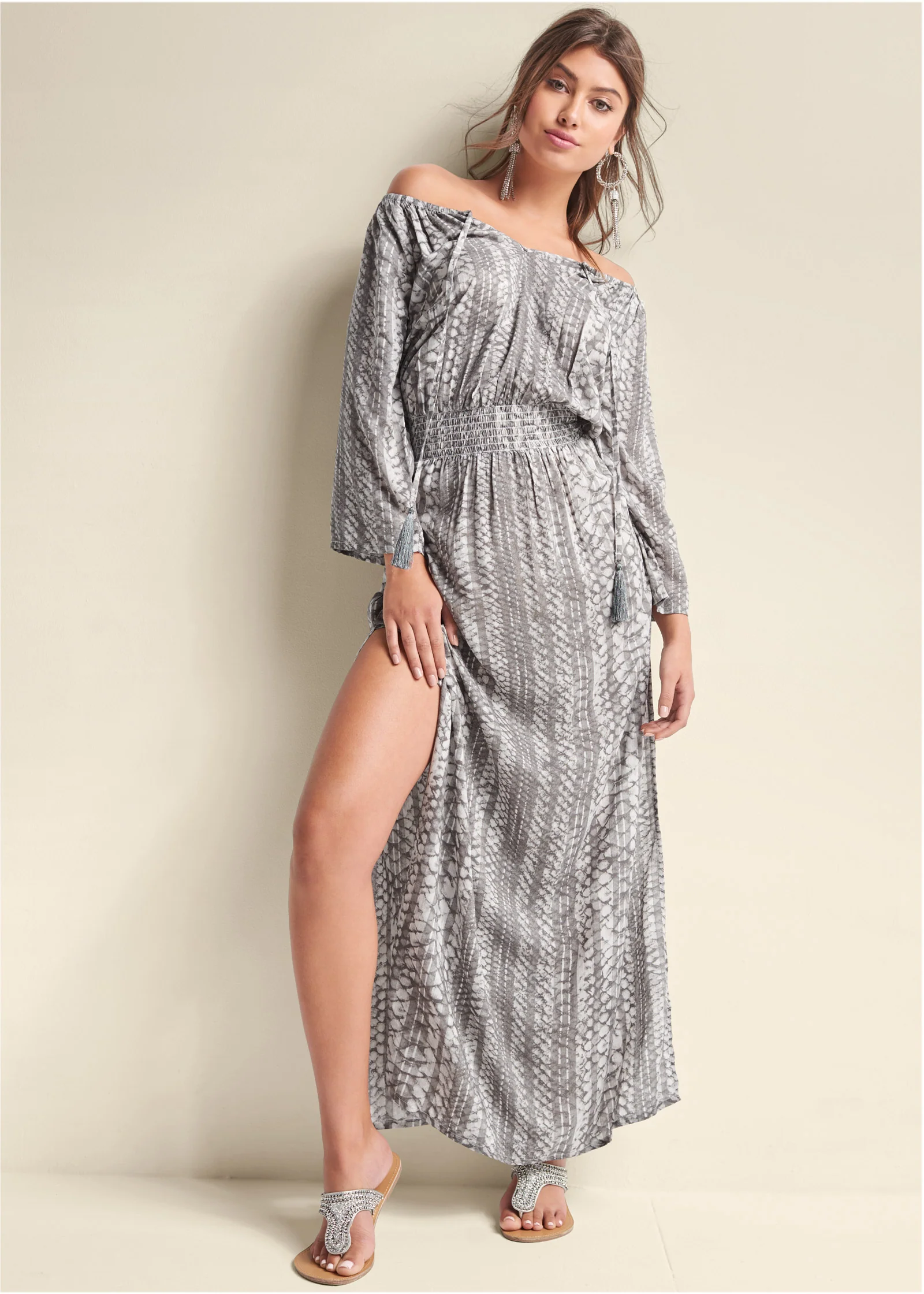 Strapless maxi dress - Cream