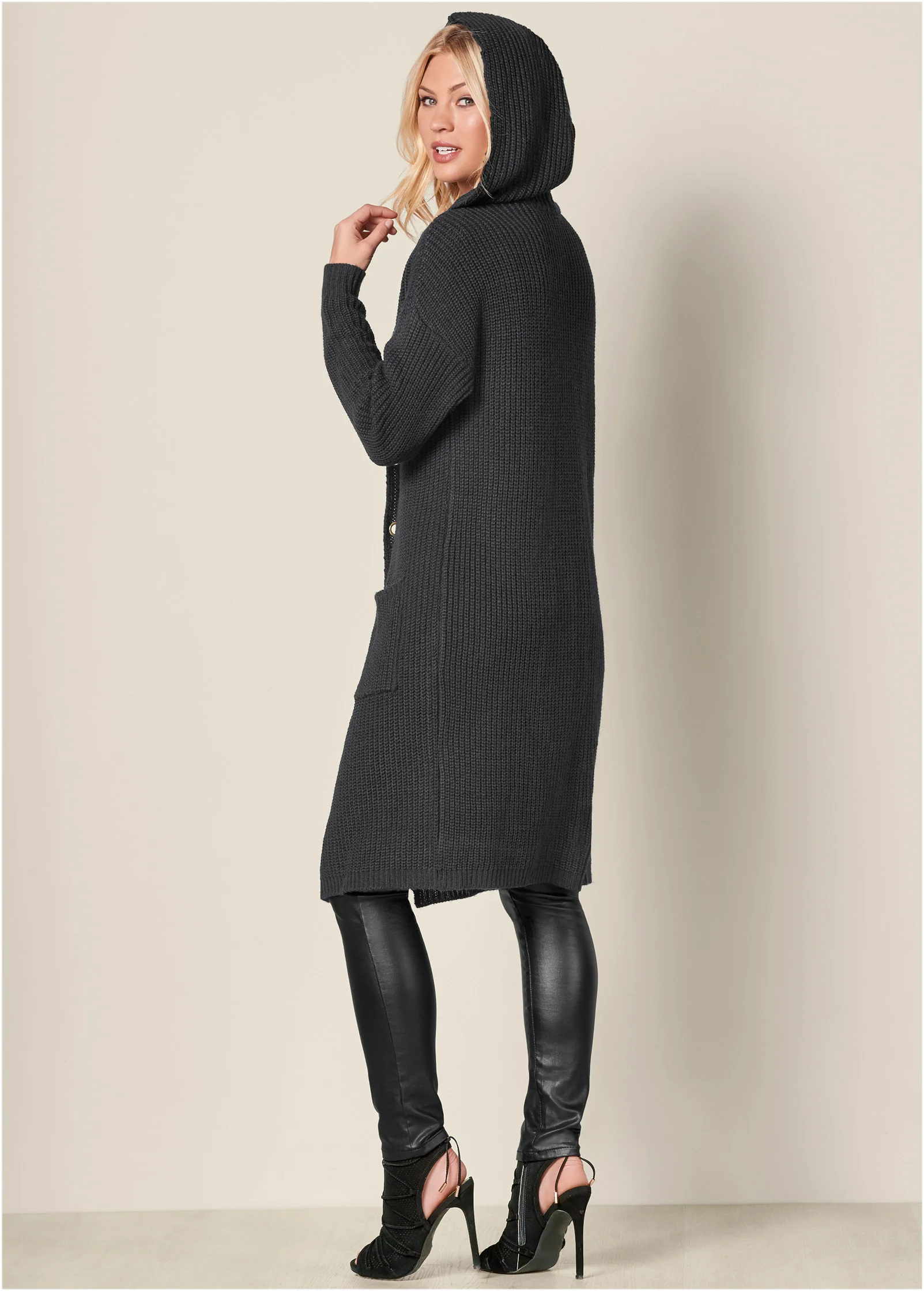 Grommet detail duster - Black