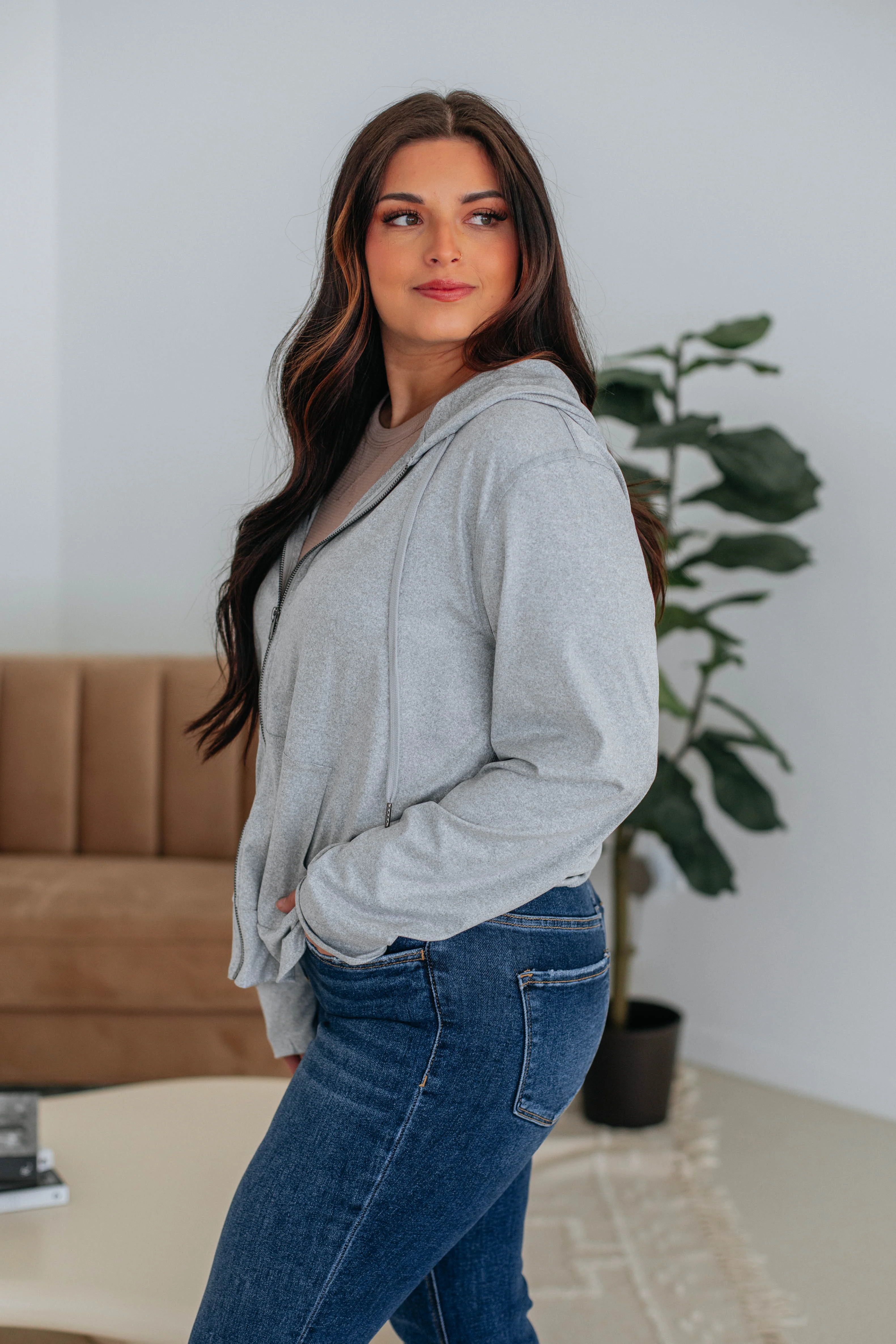 Vissa Zip-Up Jacket - Heather Grey