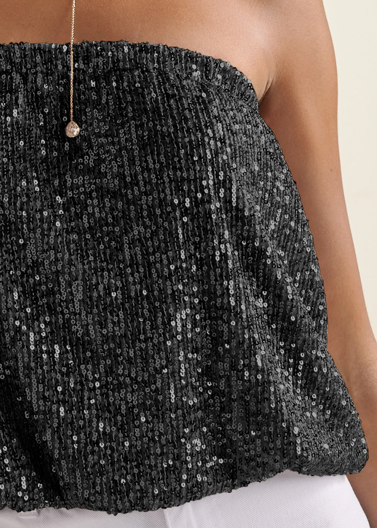 Sequin tube top - Black