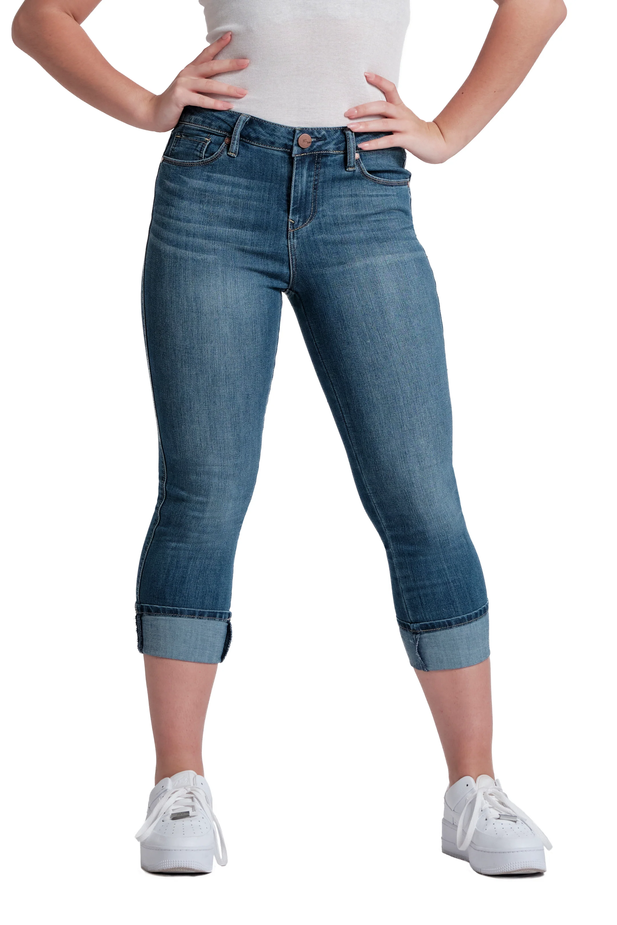 Vintage Cuffed Capri in Frida