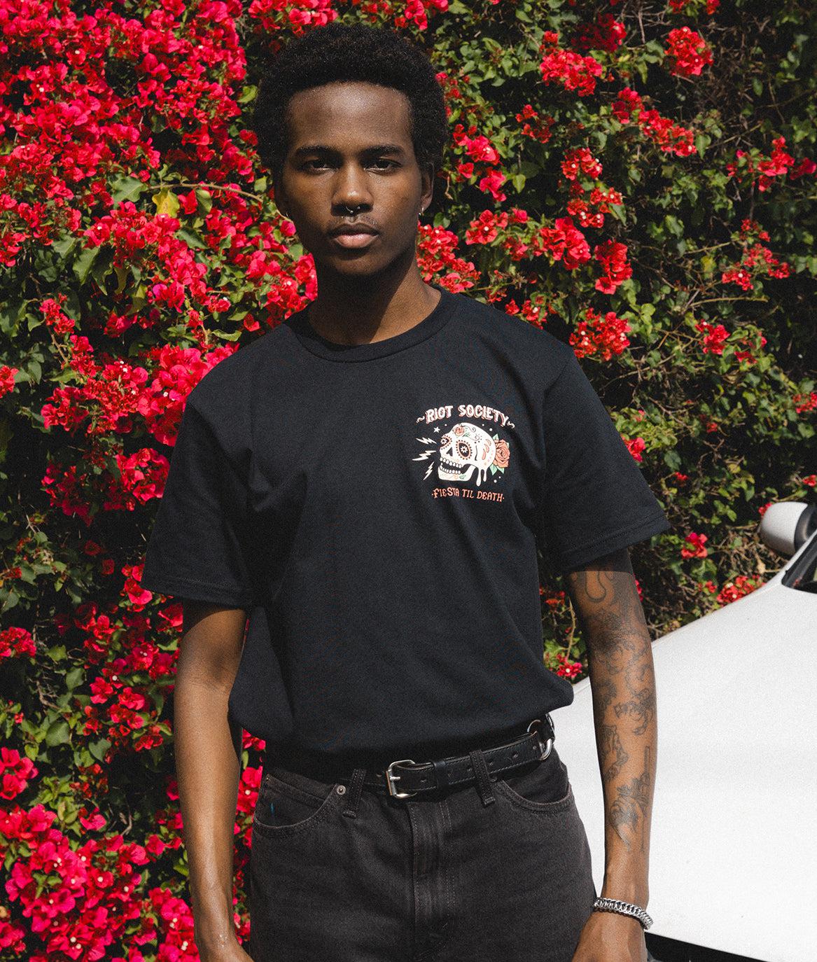 Fiesta Til Death Skull Mens T-Shirt