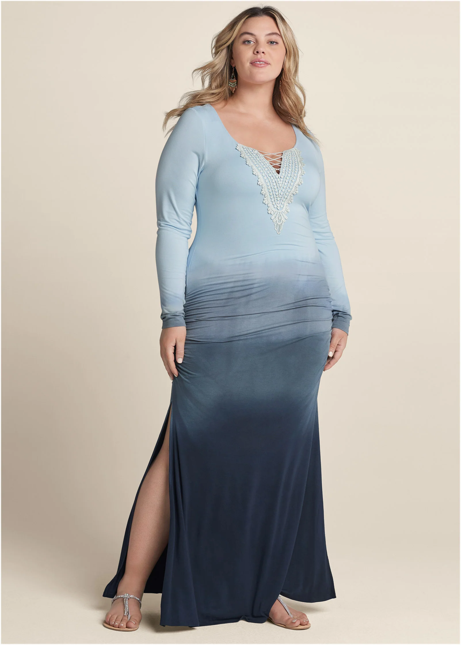 Strappy ombre maxi dress - Blue Multi