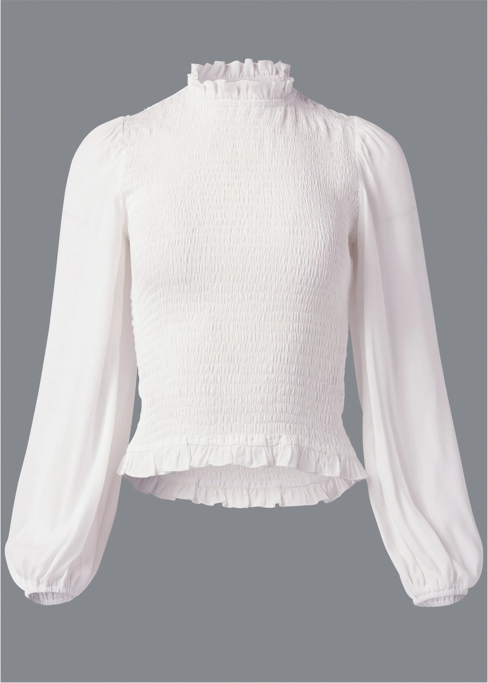 Balloon sleeve blouse - White