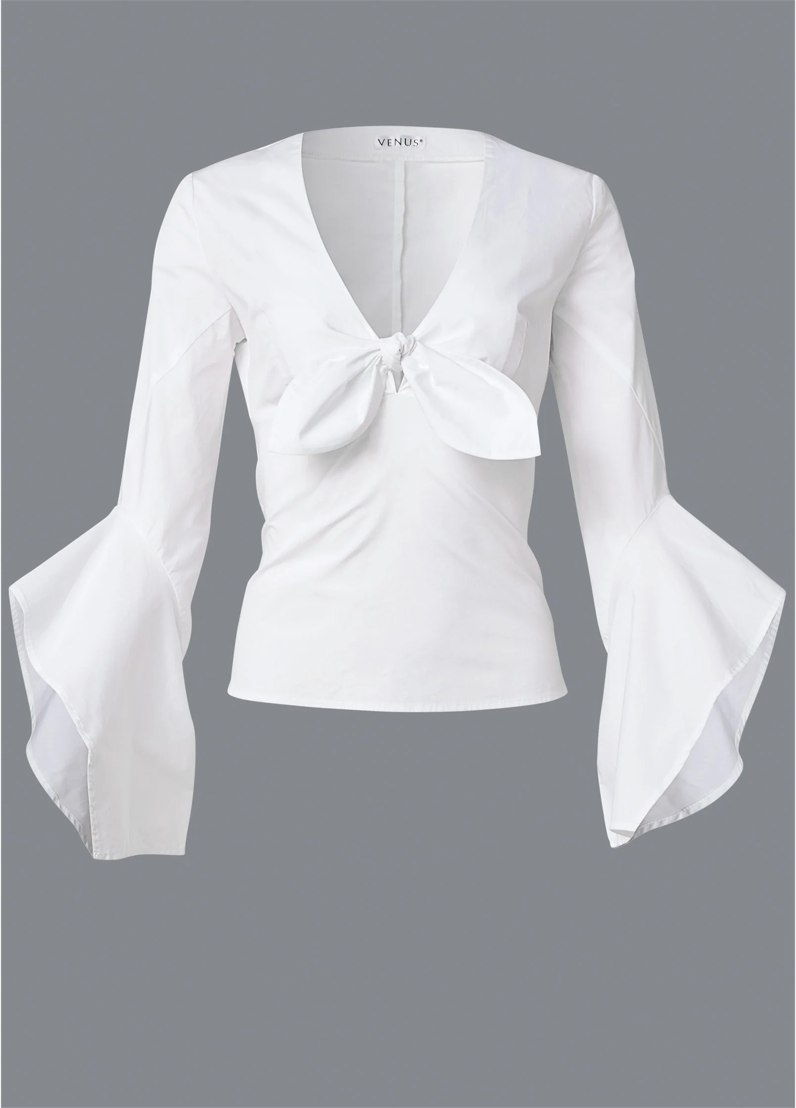 Front-tie blouse  - White