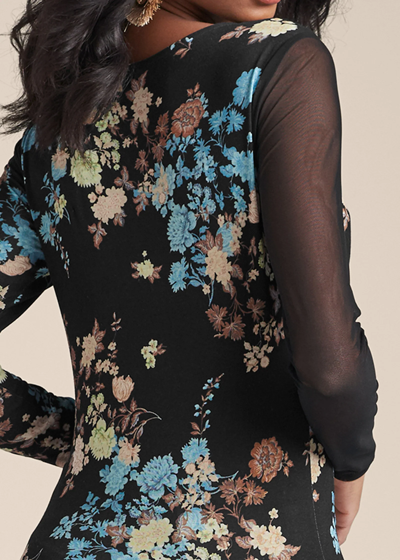 Mesh detail top - Black Multi