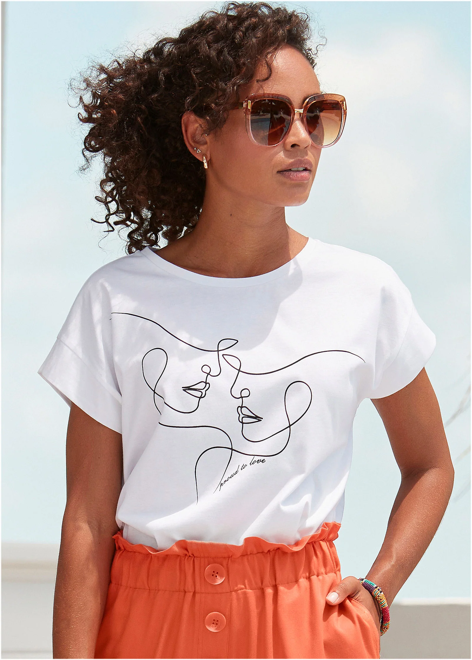 Abstract graphic tee - White