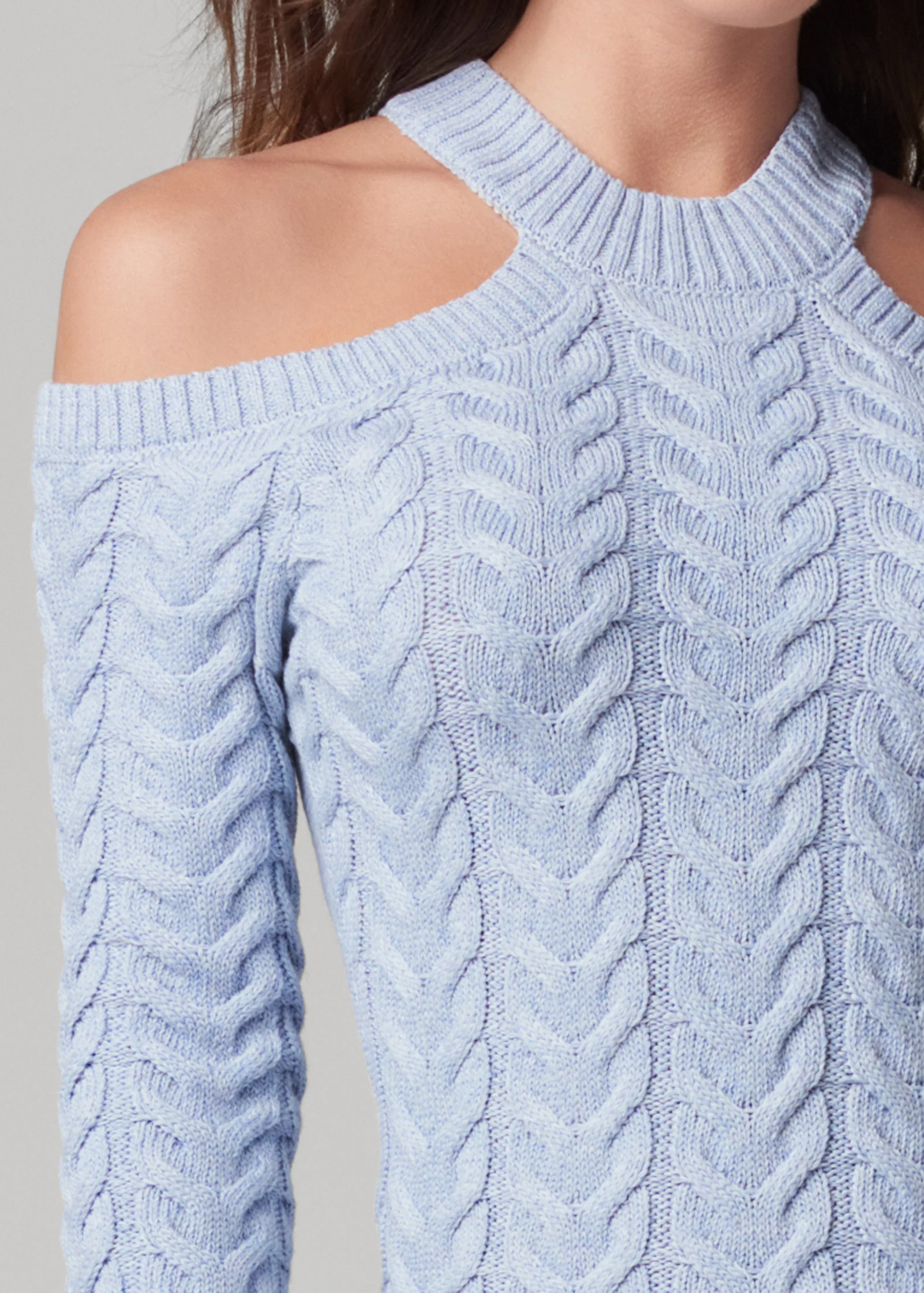 Halter ribbed sweater - Blue Multi