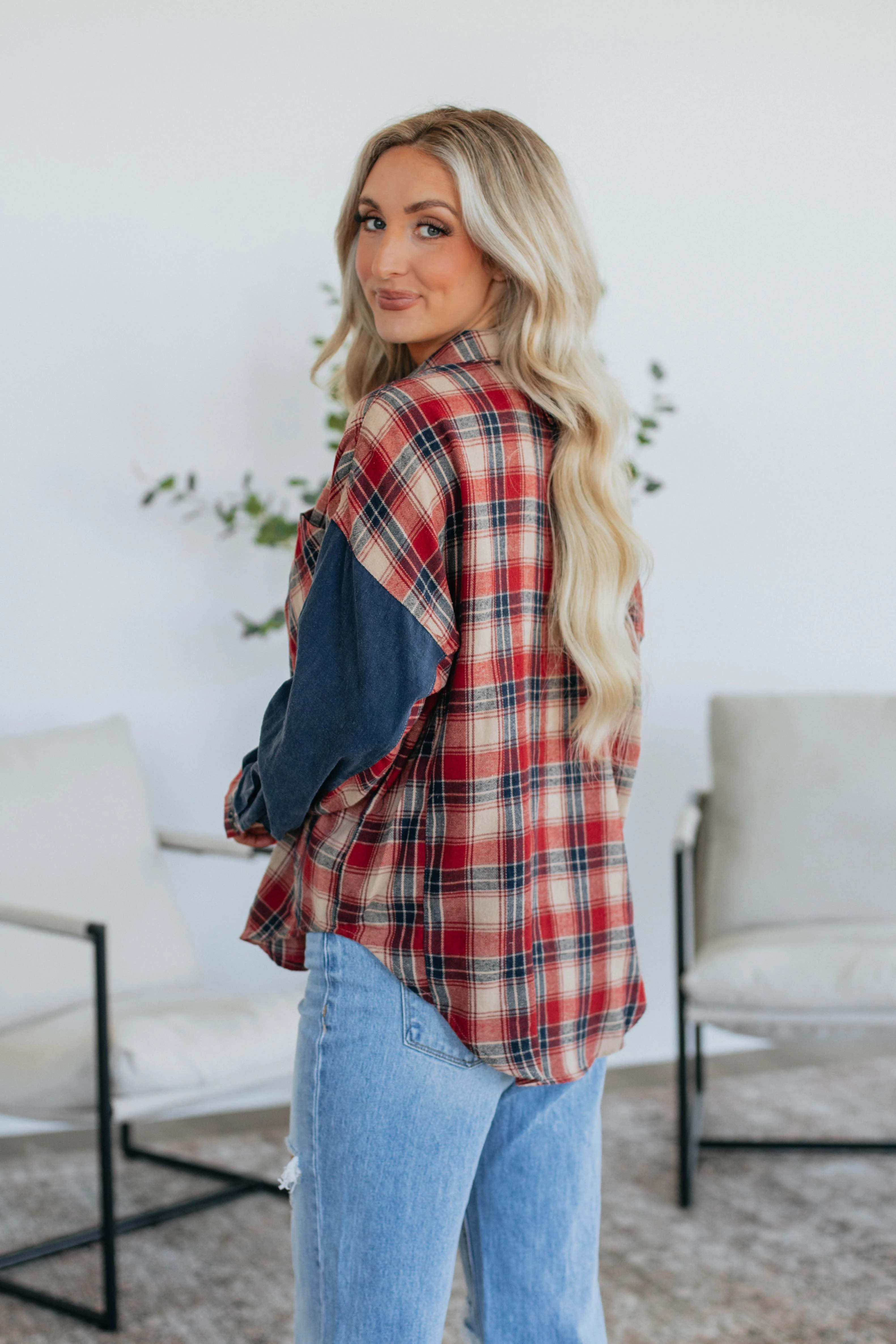 Tanner Flannel Top - Red Mix