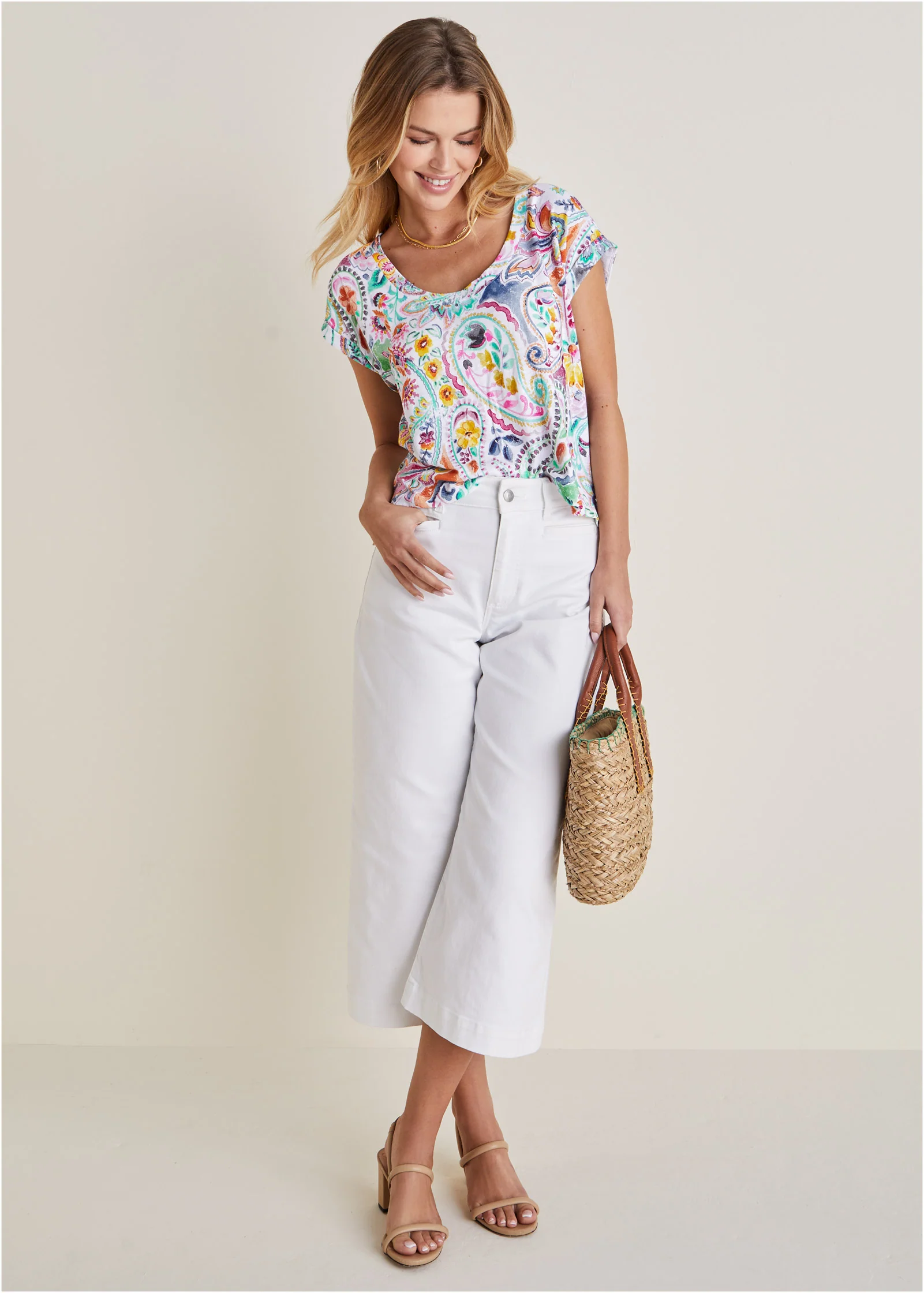 Scoop Neck Tee - Fiesta Floral