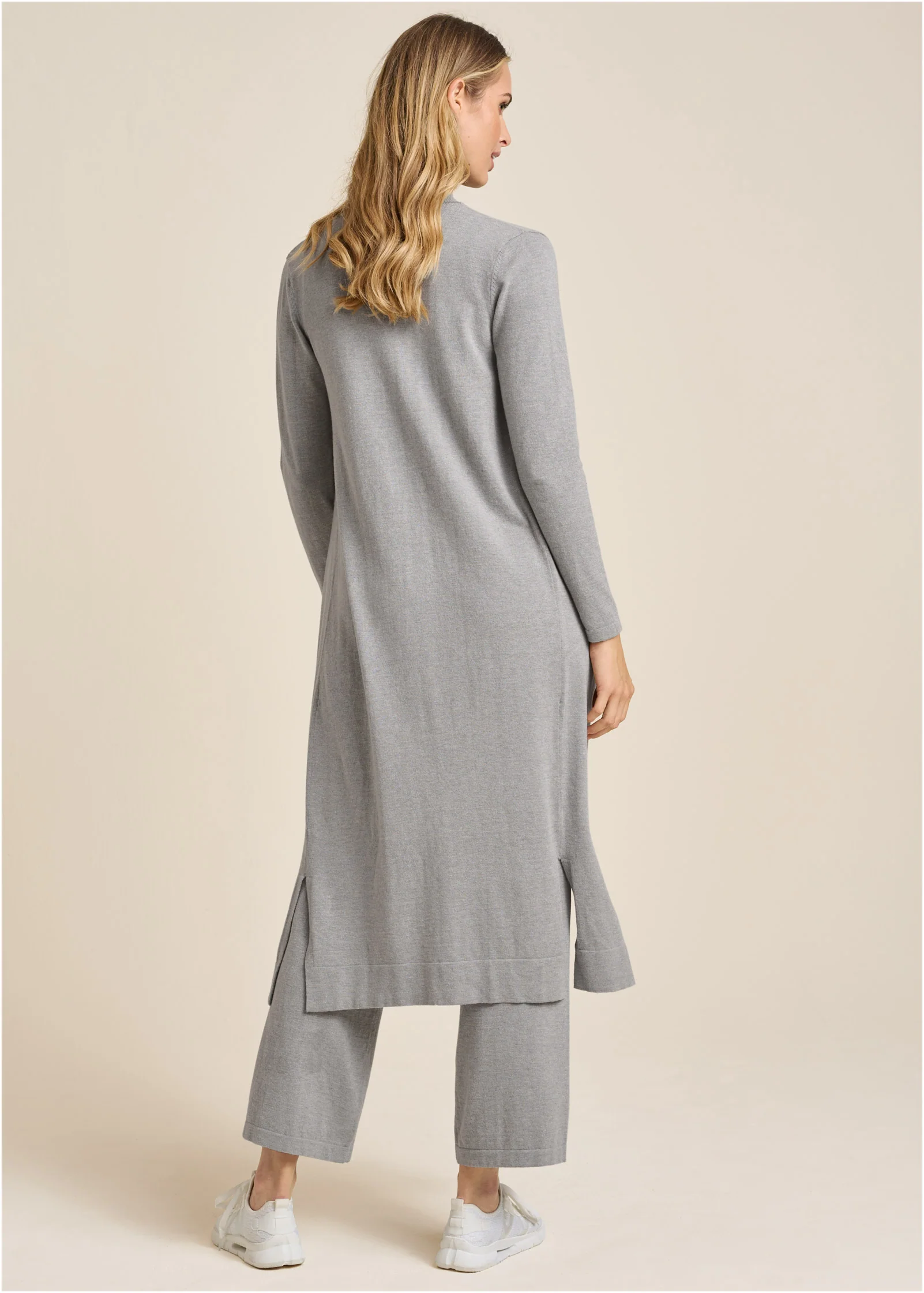 Knit Fitted Cardigan - Heather Grey