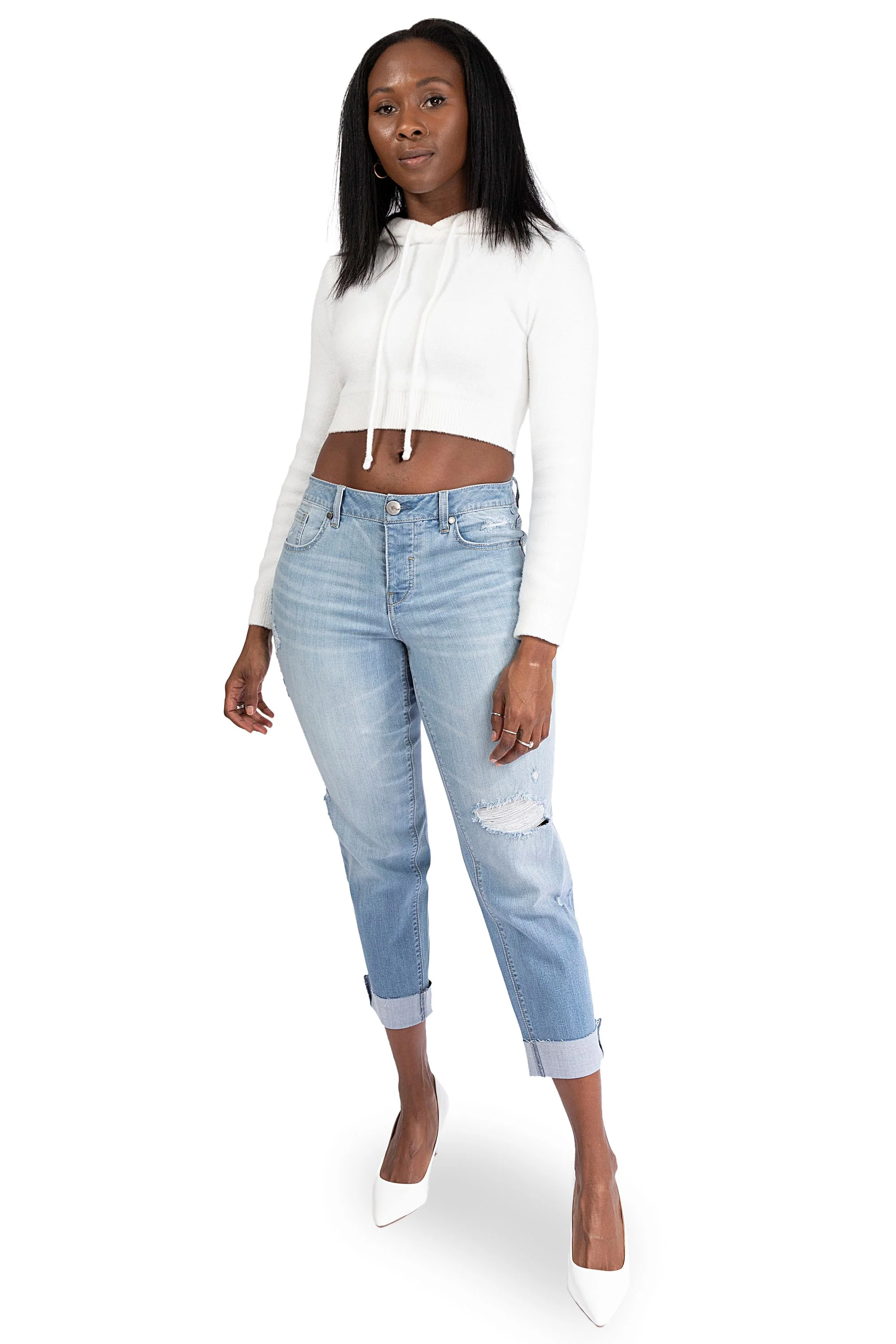 Curvy Vintage Cuff Slim Girlfriend In Gail