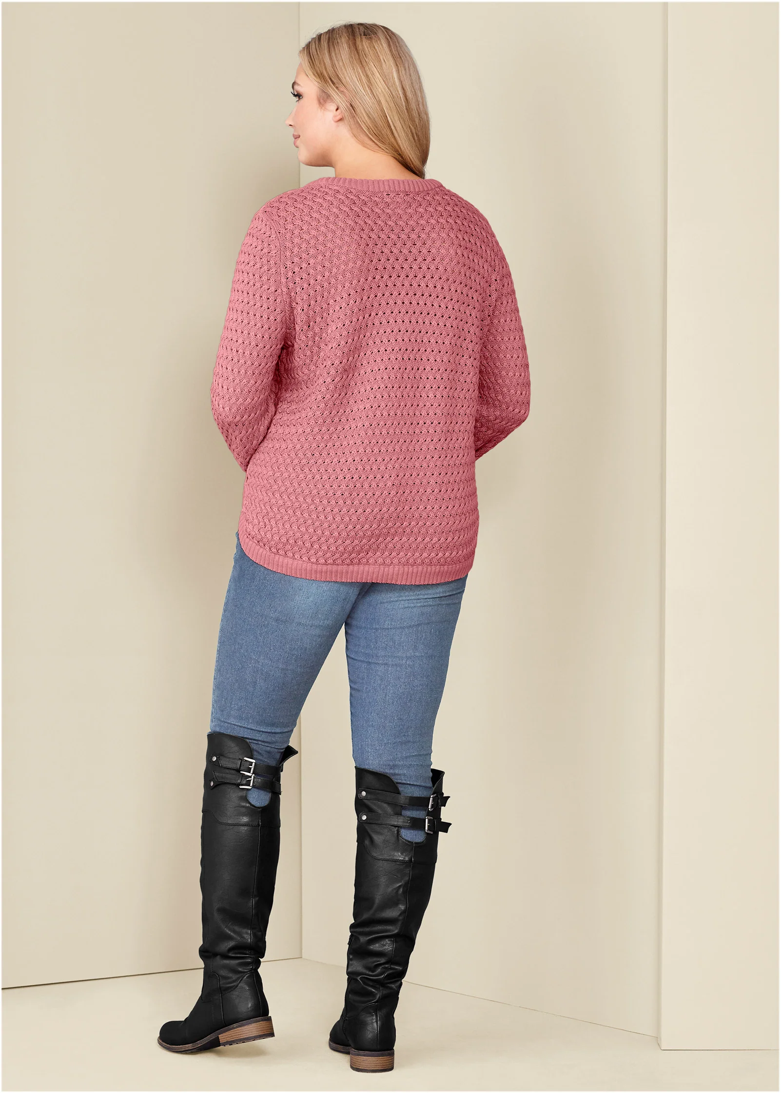 Button detail sweater - Pink