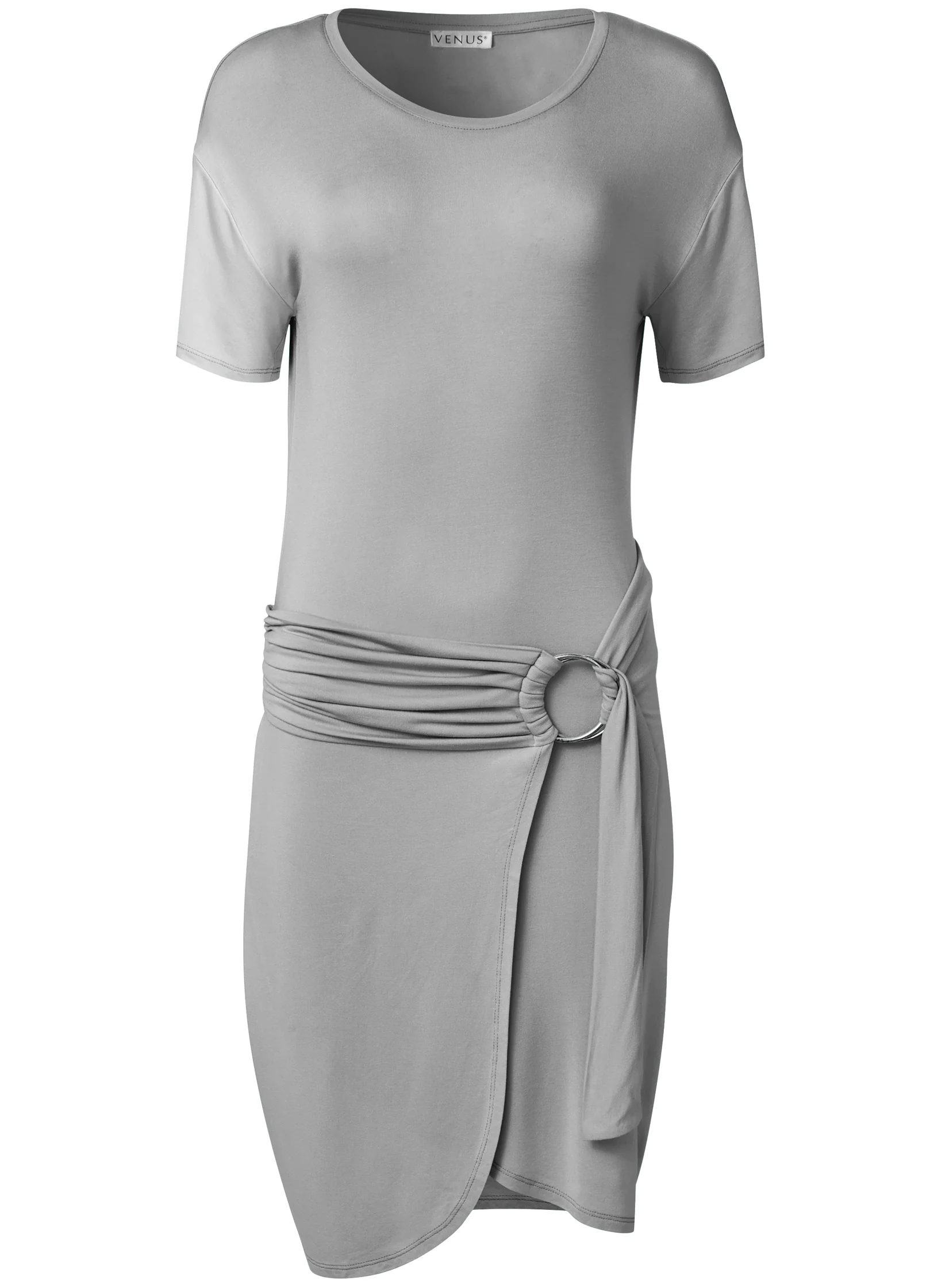 Side wrap mini dress - Heather Grey