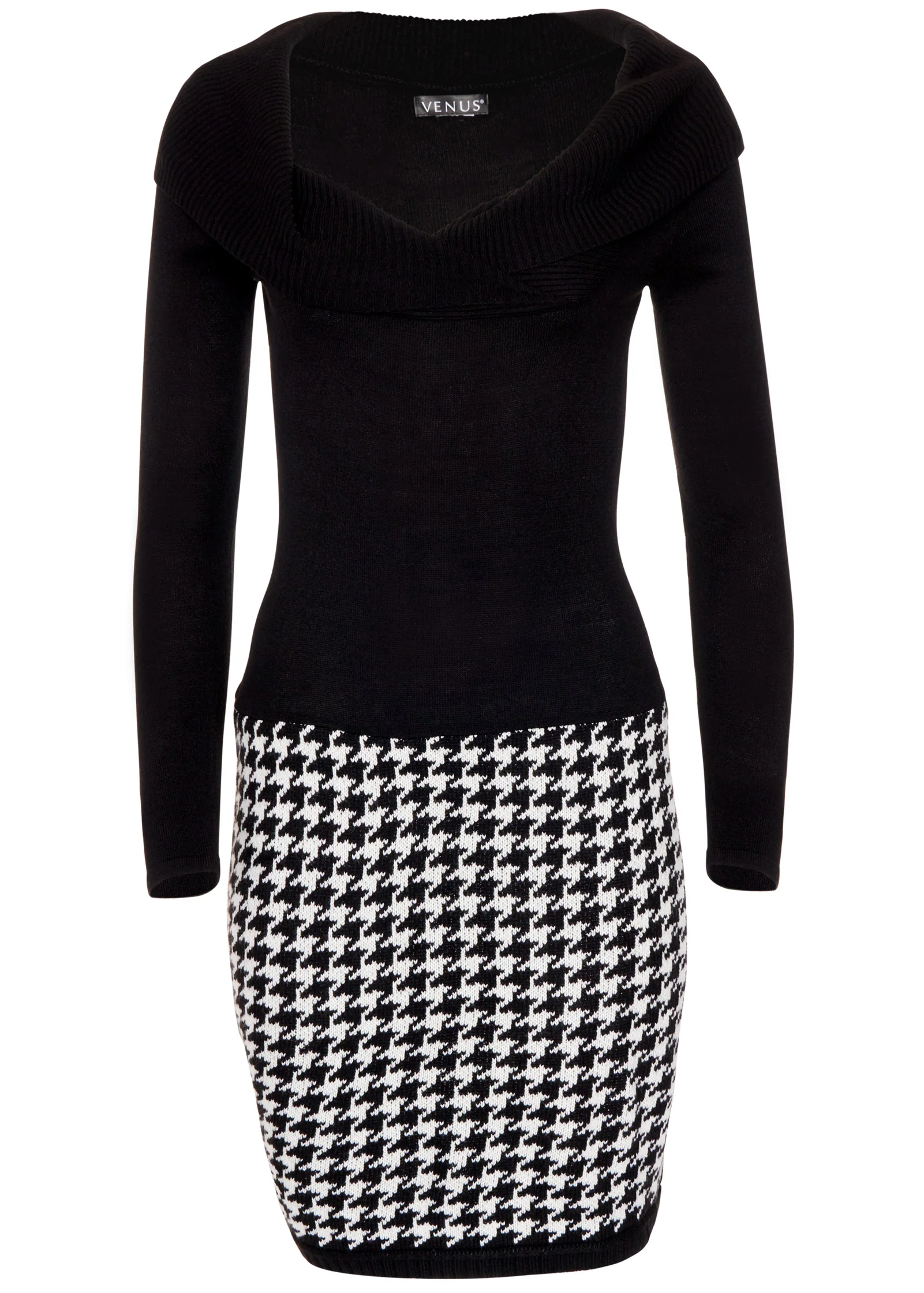 Printed sweater dress - Black Multi