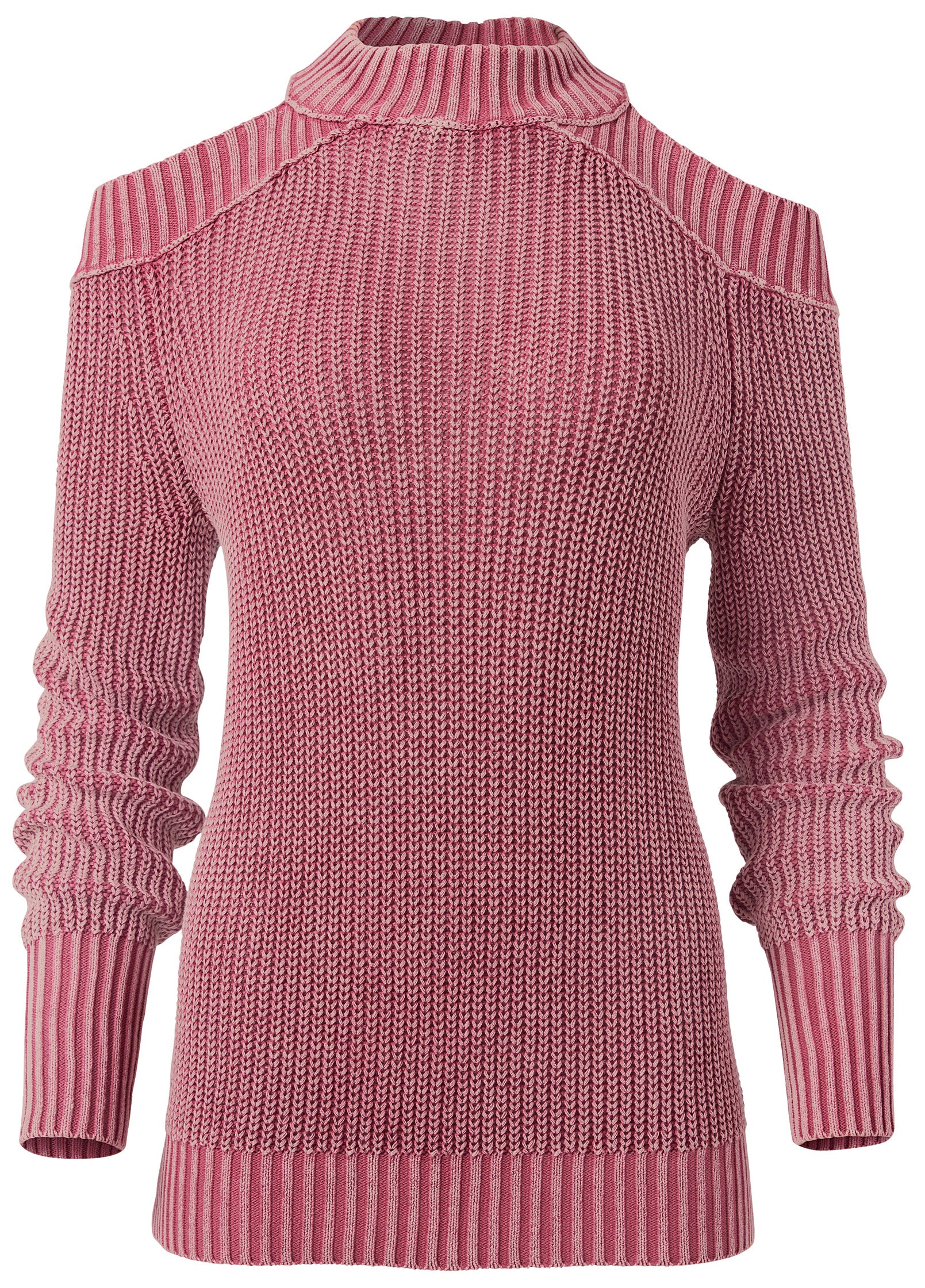 Cold shoulder mock neck sweater - Pink