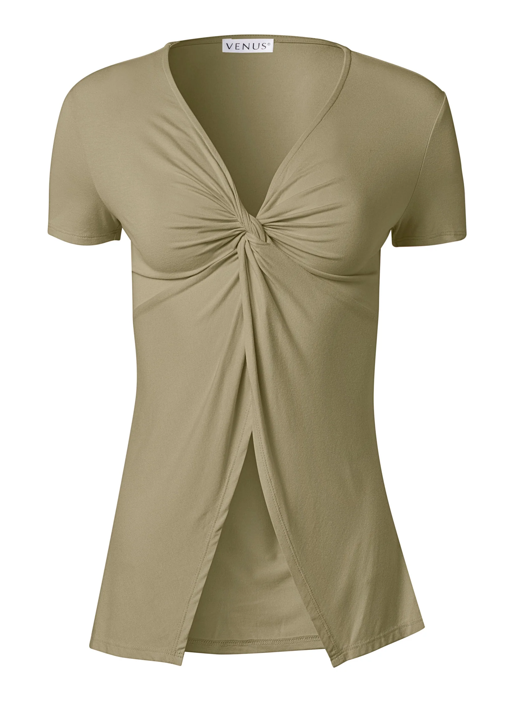 Plunging ruched top - Olive