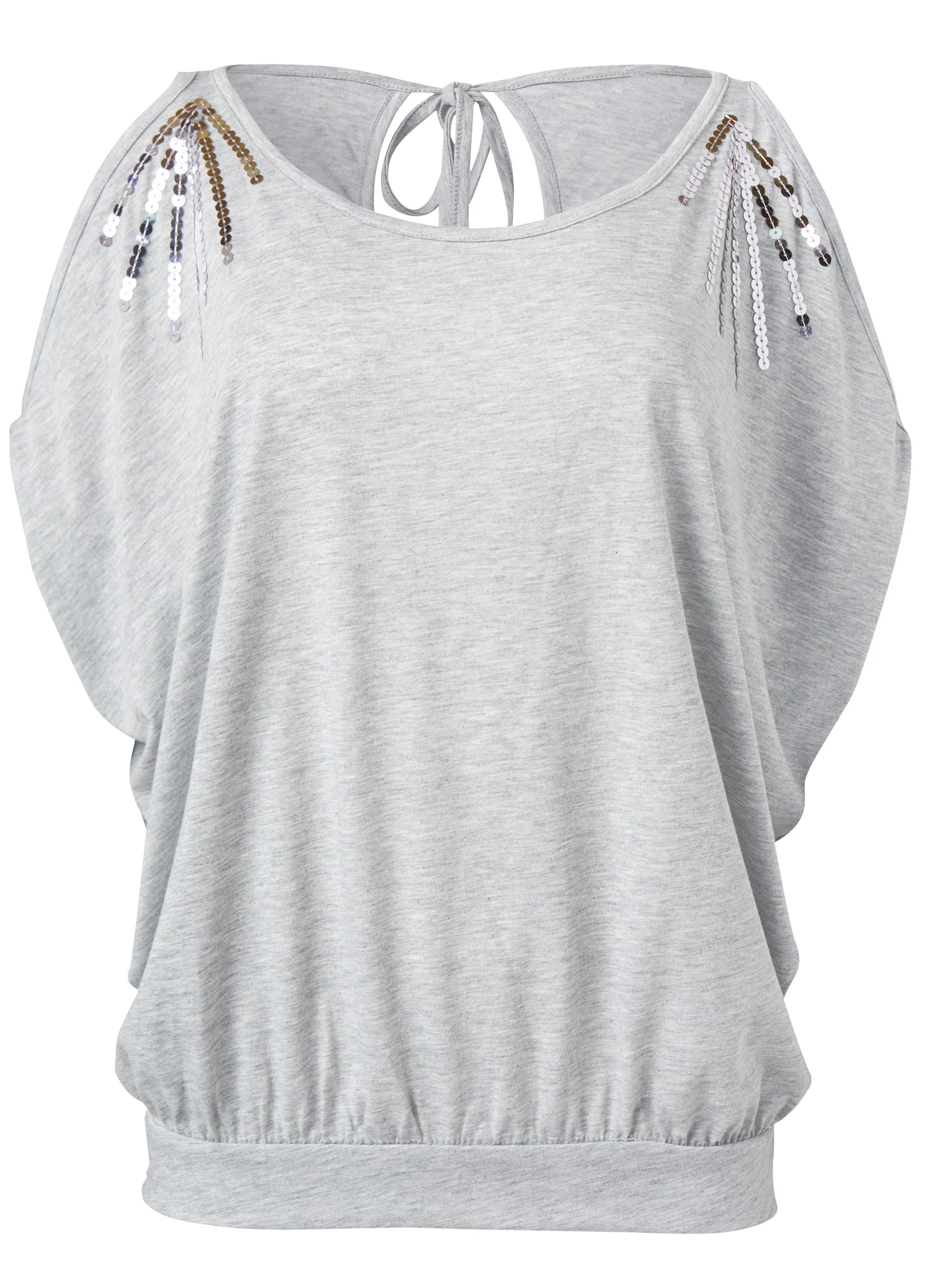Cold-shoulder sequin top - Grey