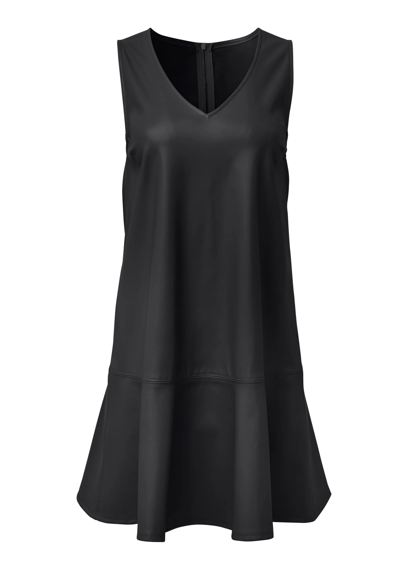 Faux leather mini dress - Black