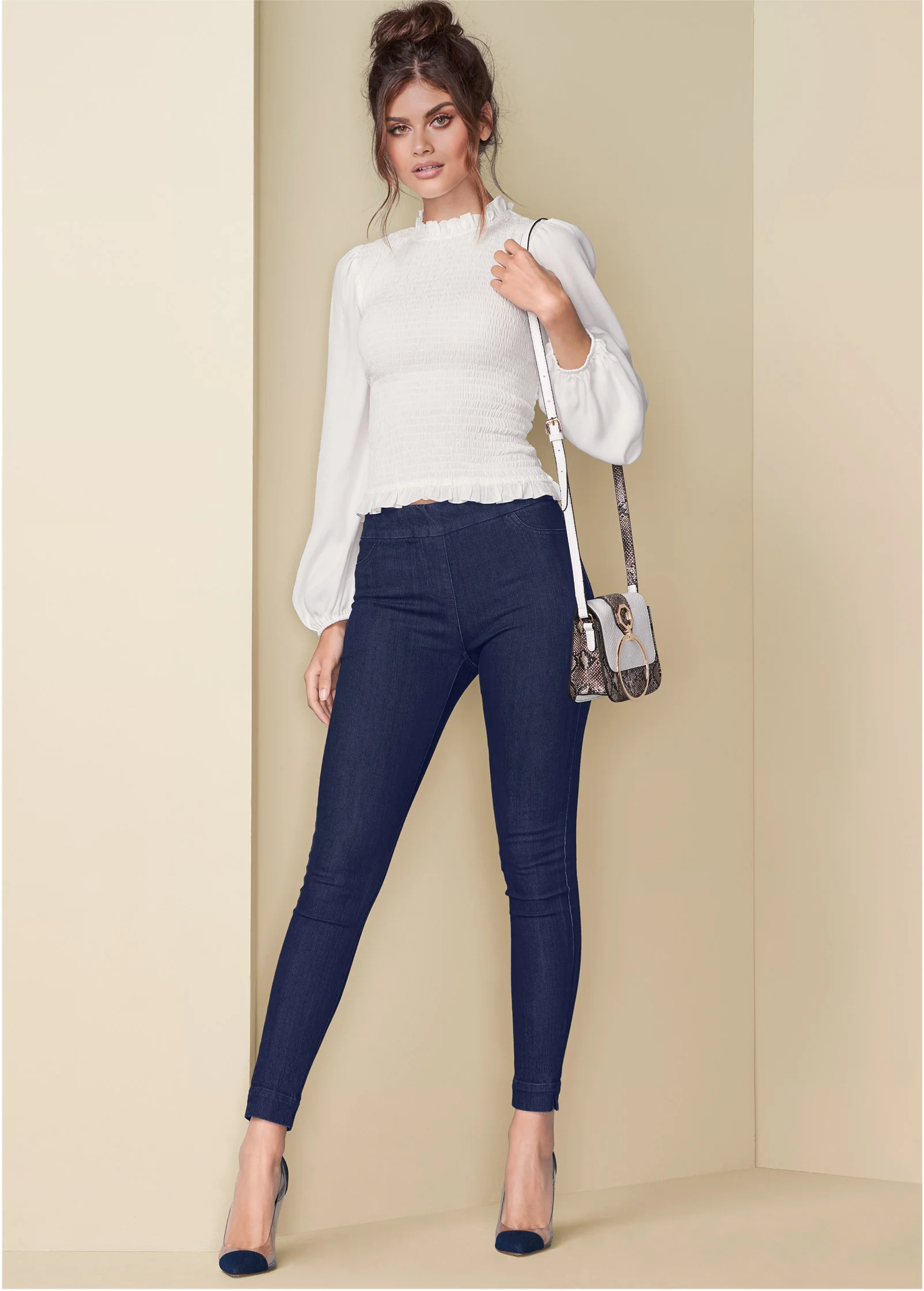 Balloon sleeve blouse - White