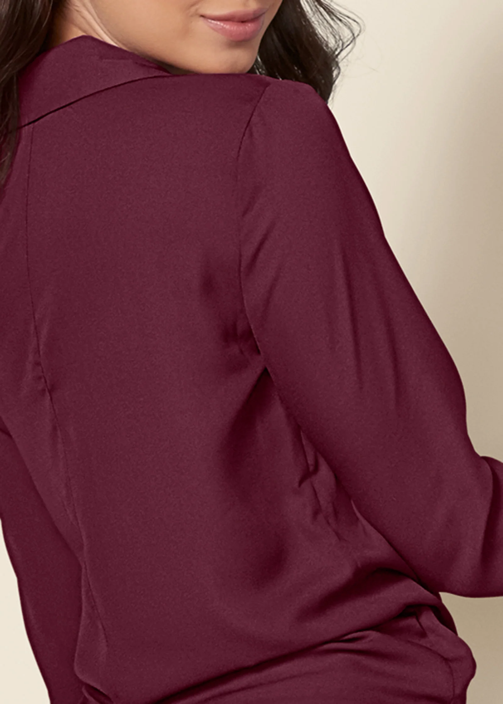 Surplice side tie blouse - Wine