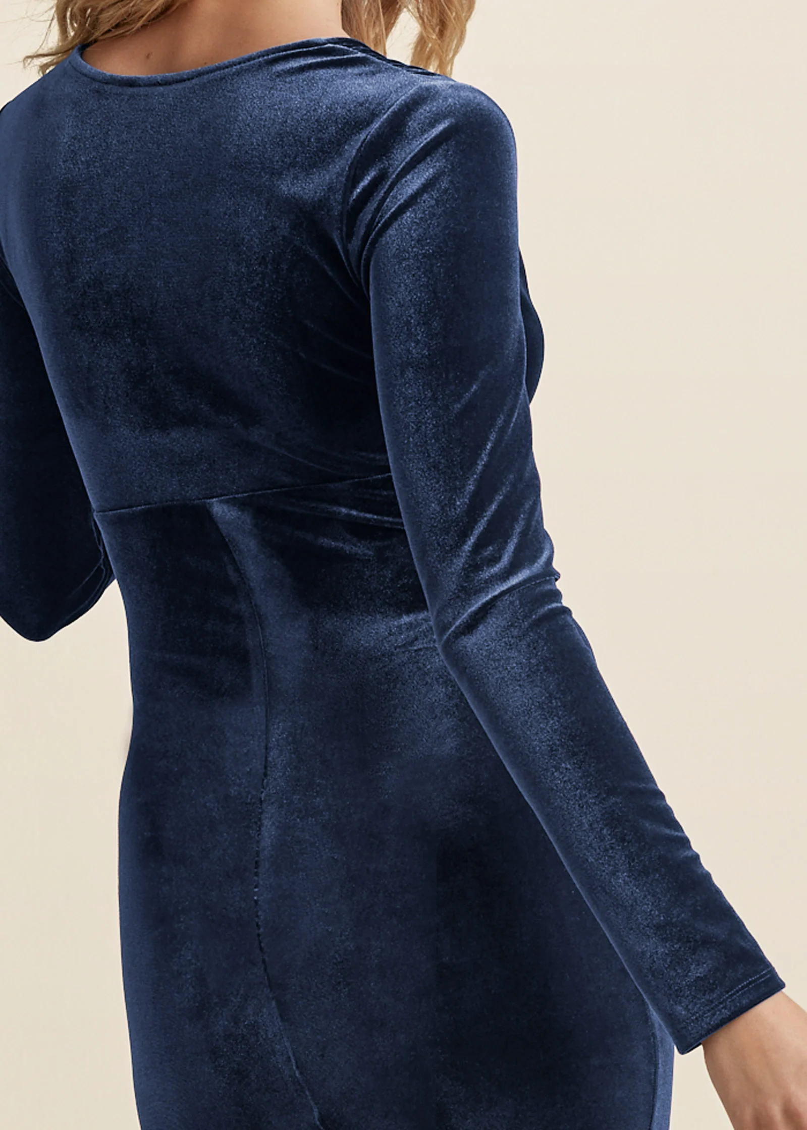 Ruched velvet gown - Navy