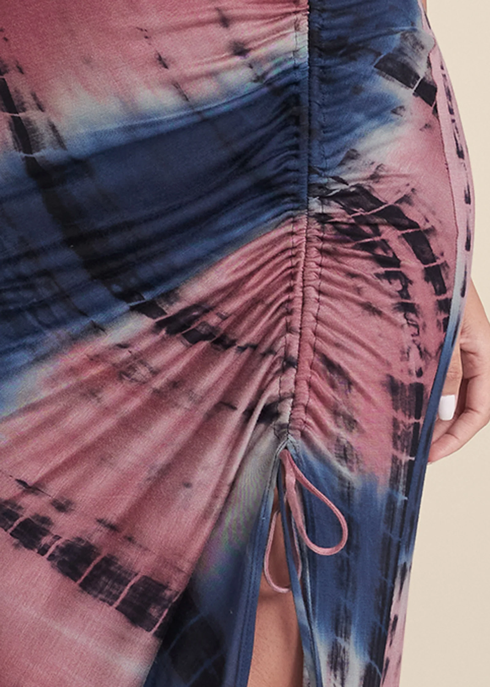 Tie-dye maxi dress - Navy & Coral