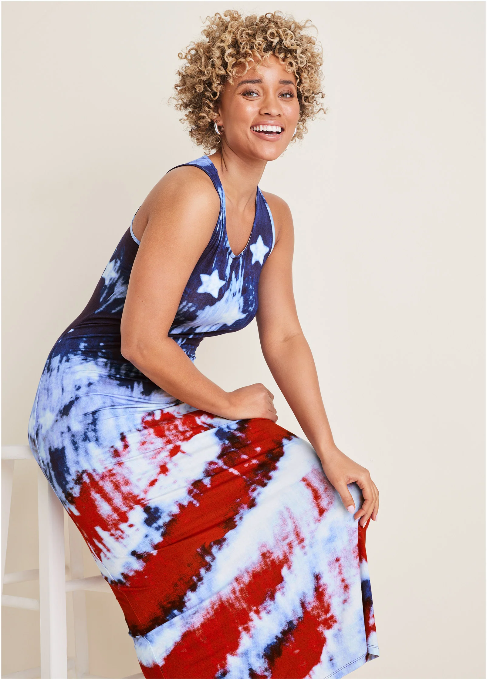 Rayon Maxi Dress - Boardwalk Flag