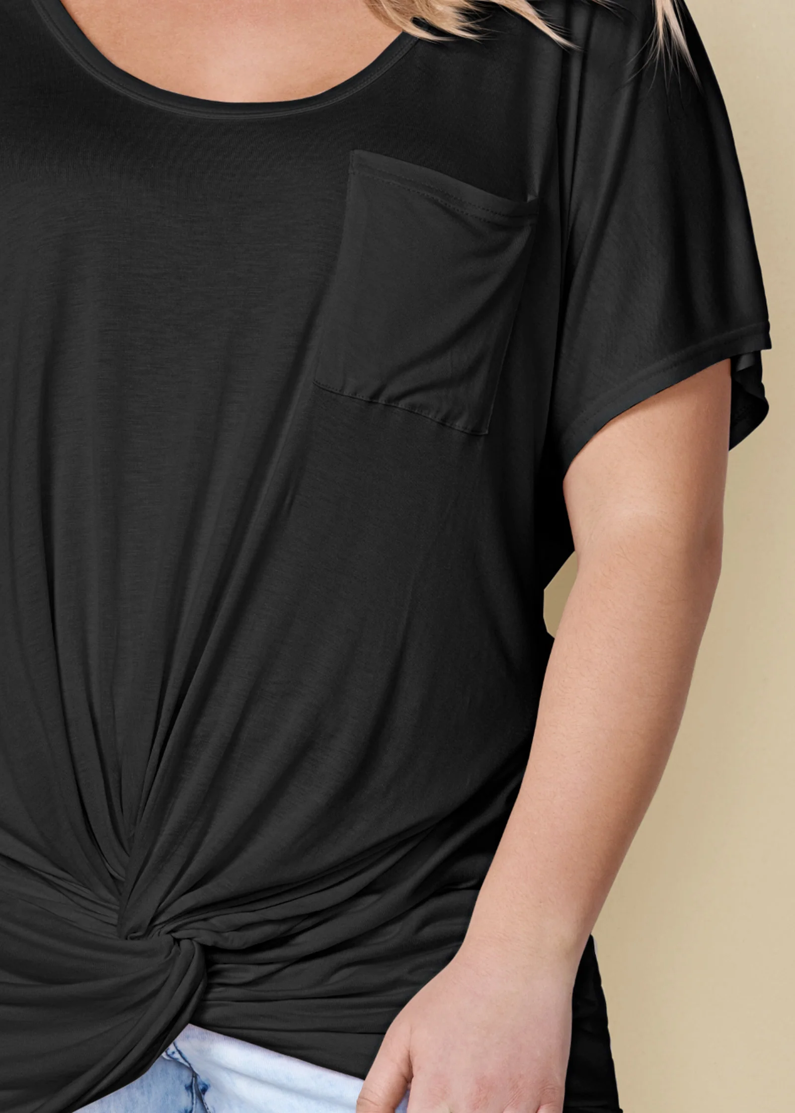 Twisted knot detail tee - Black