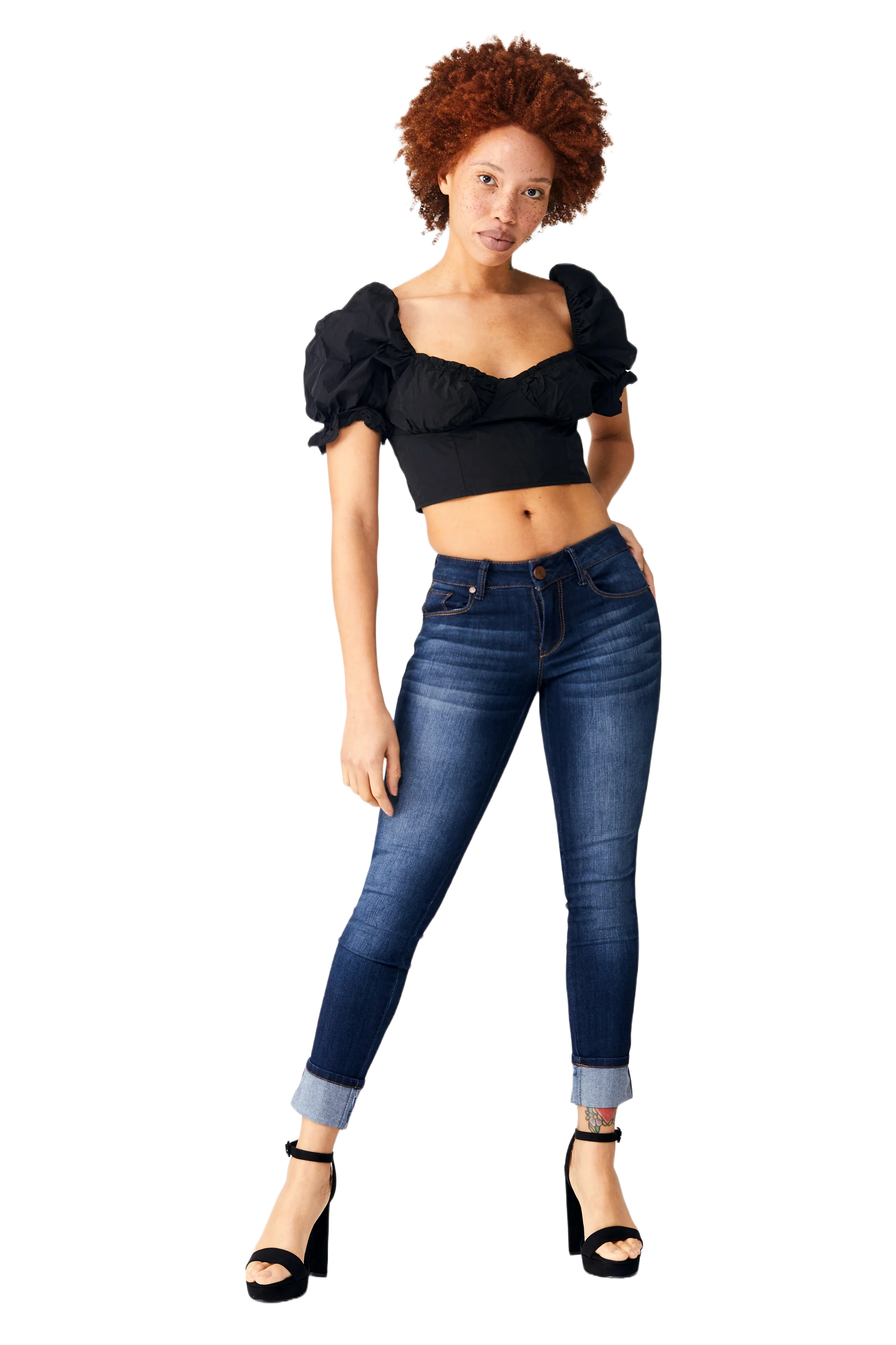 Vintage Berlin Girlfriend Cuff Skinny In Lennox