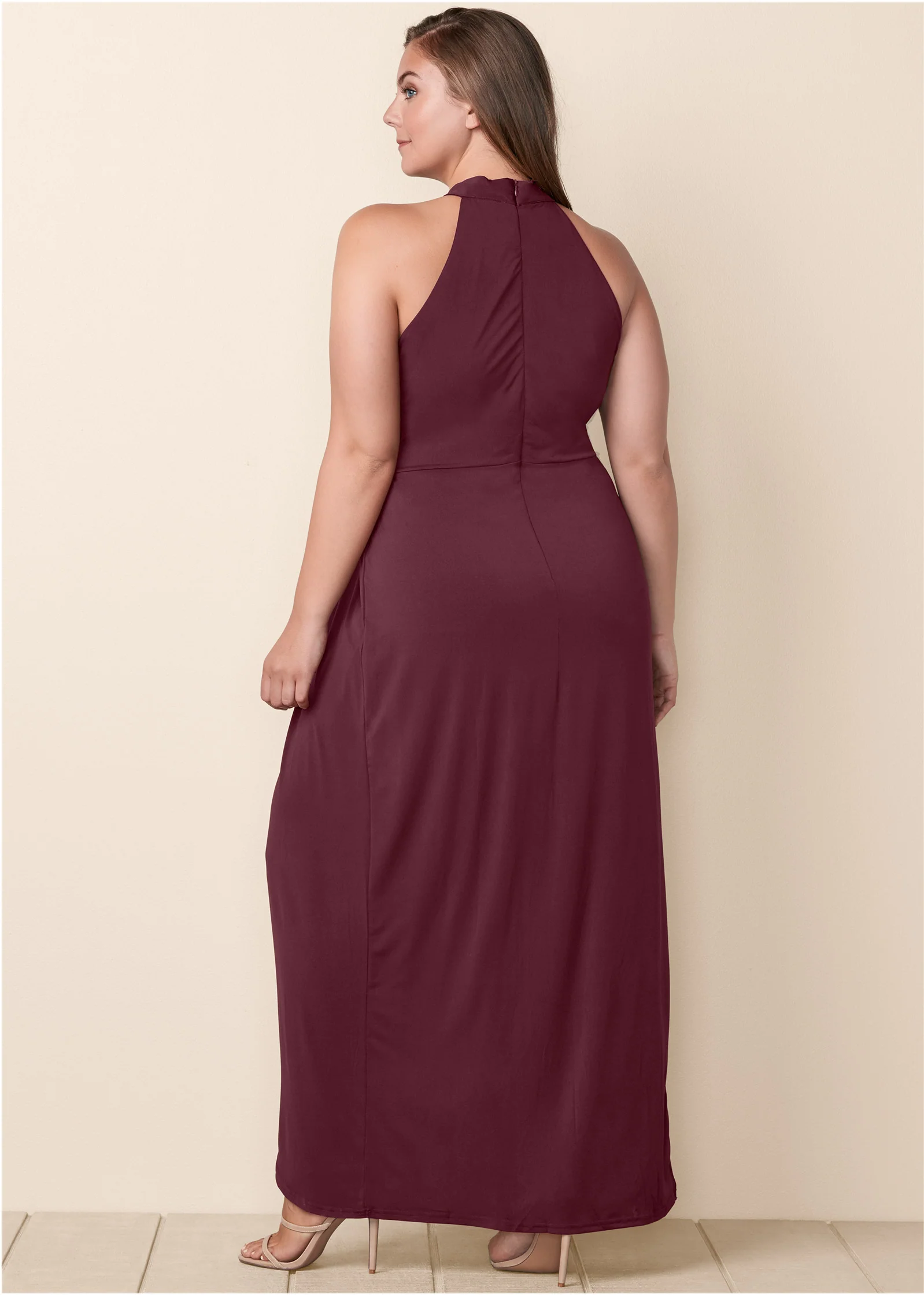 Long drape dress - Wine