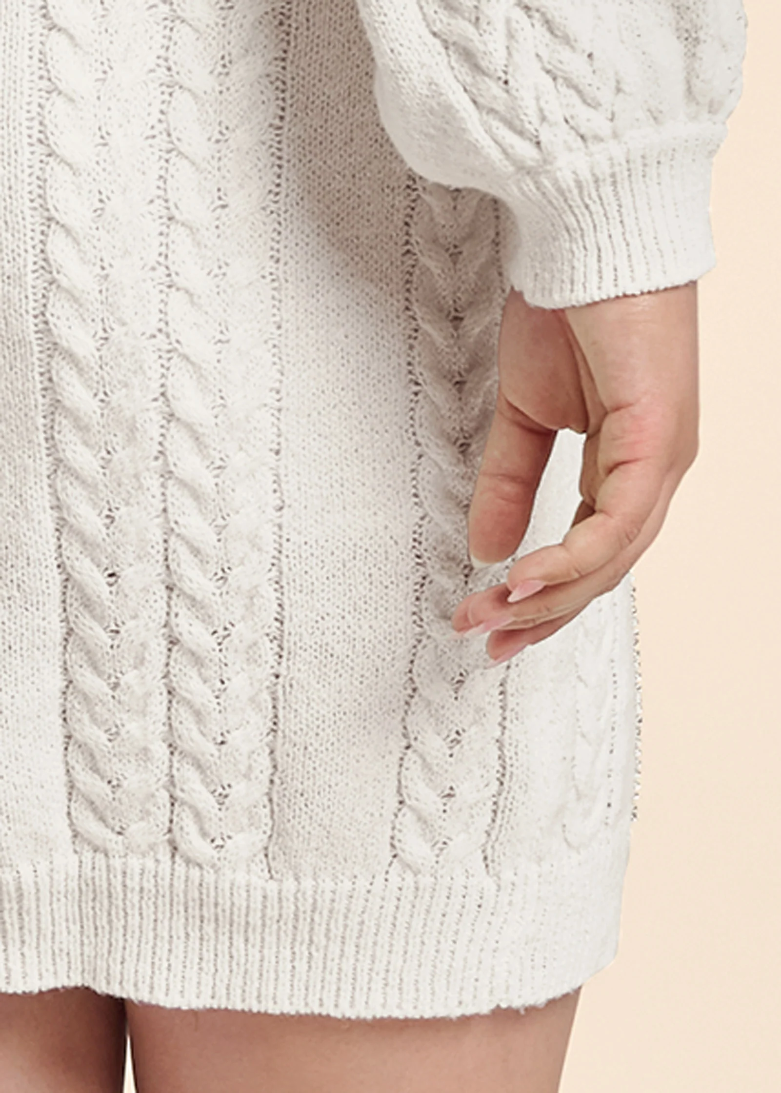 Rhinestone embellished sweater dress  - Off White