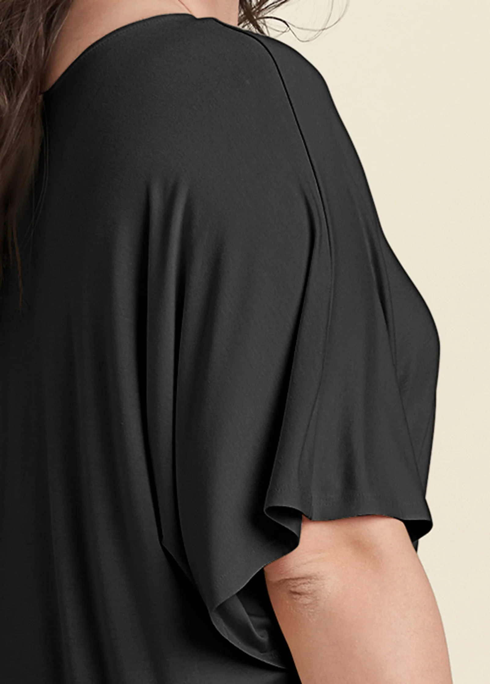 Knot twist V-neck tee - Black