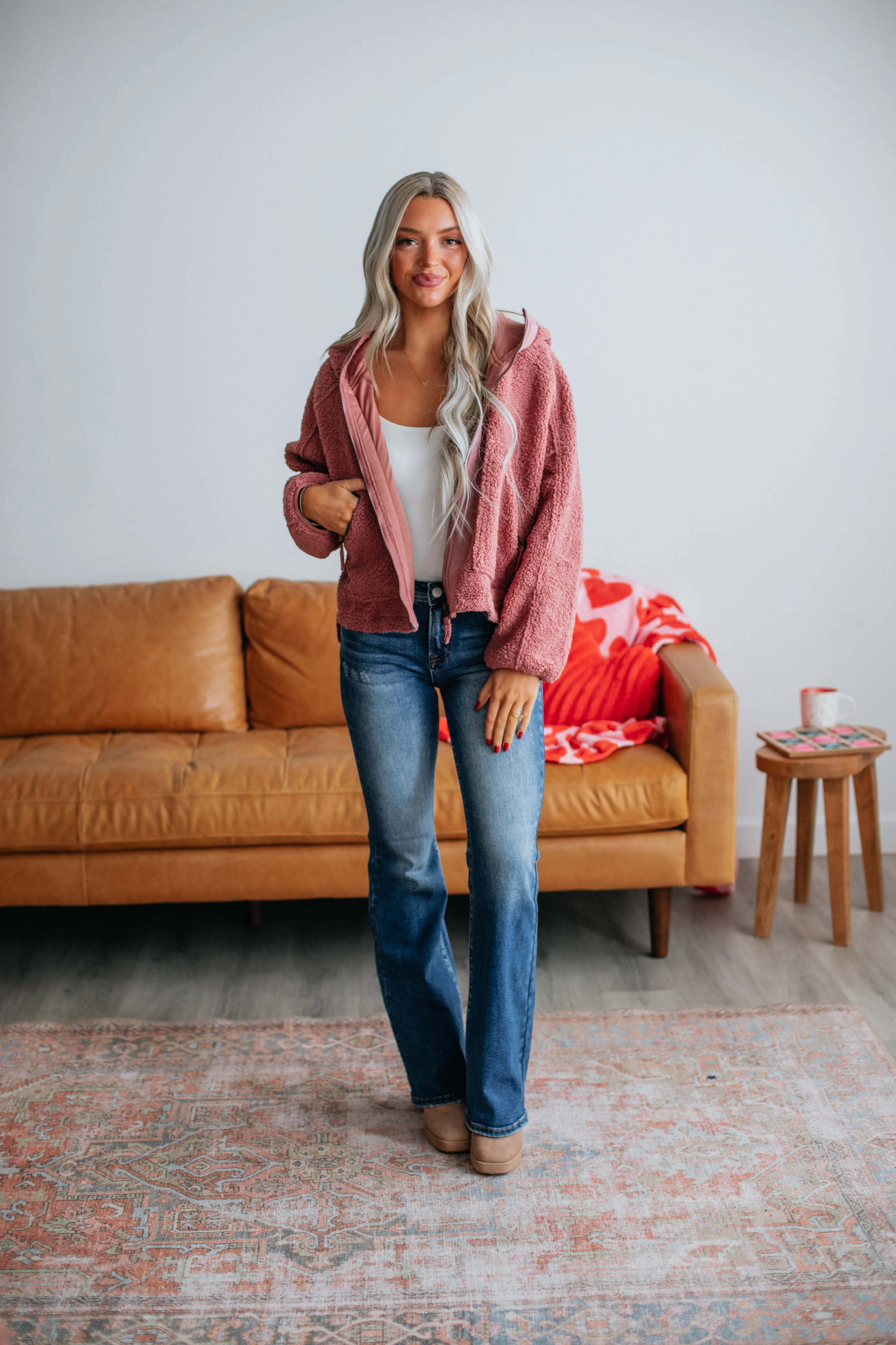 Pomery Zip-Up Jacket - Dark Mauve