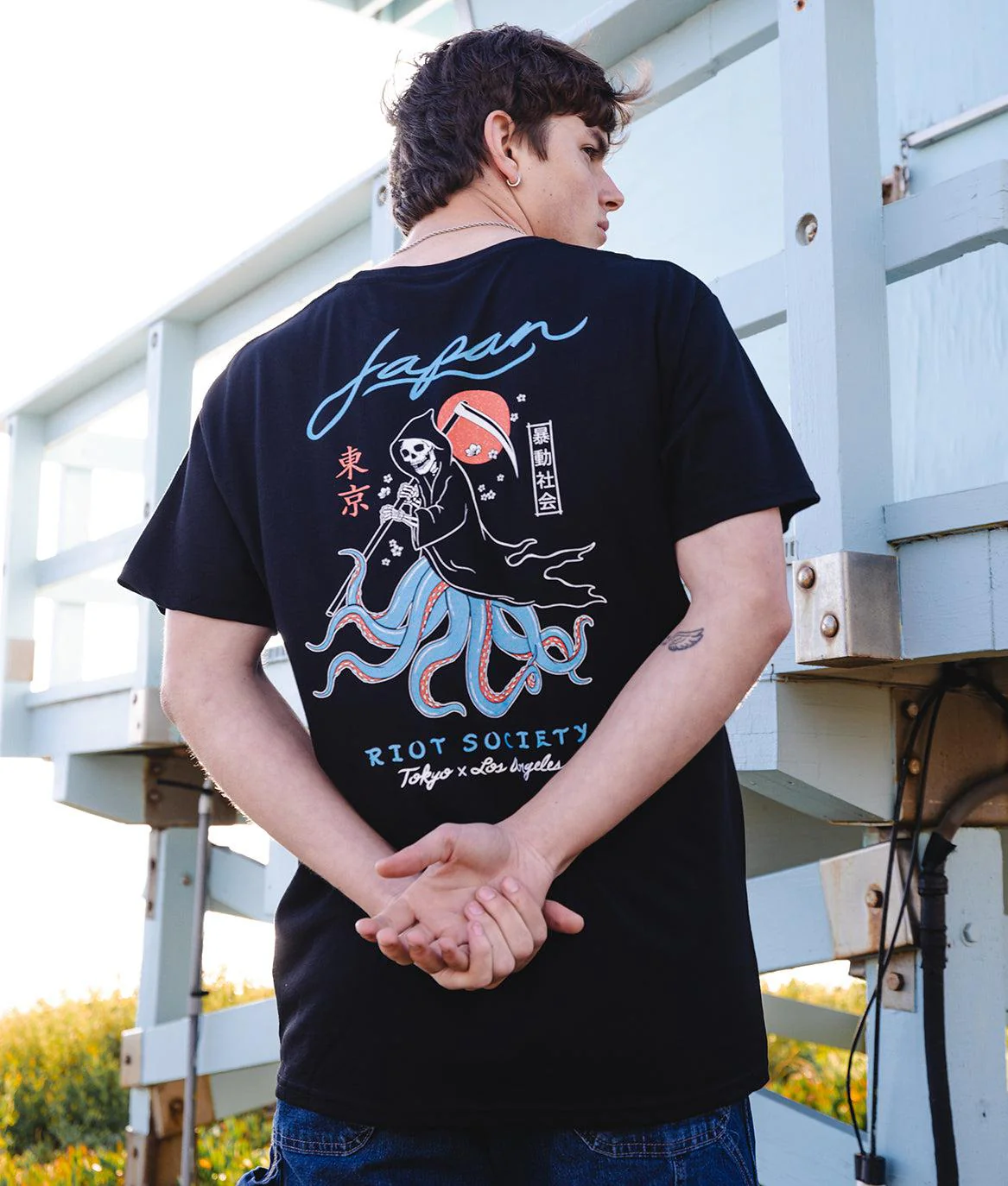 Japan Reaper Octopus Mens T-Shirt