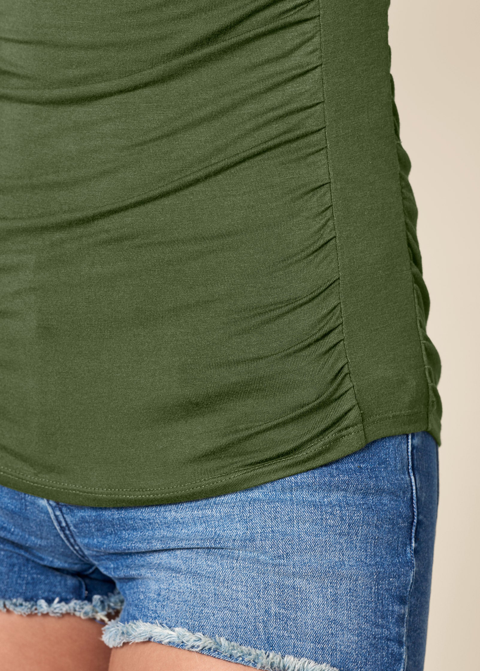 Ruched detail top - Olive