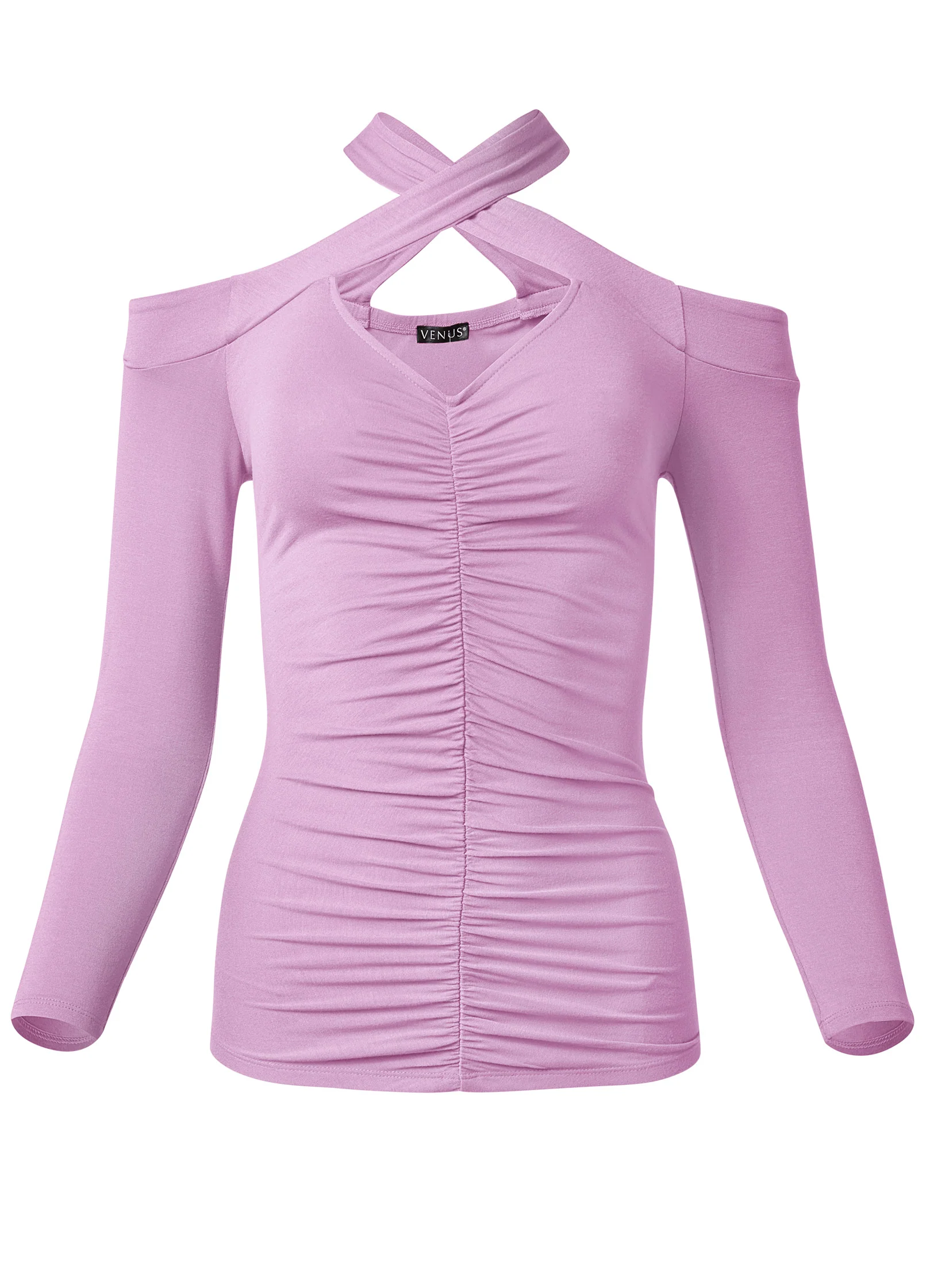 Cold-shoulder cut out top - Lavender