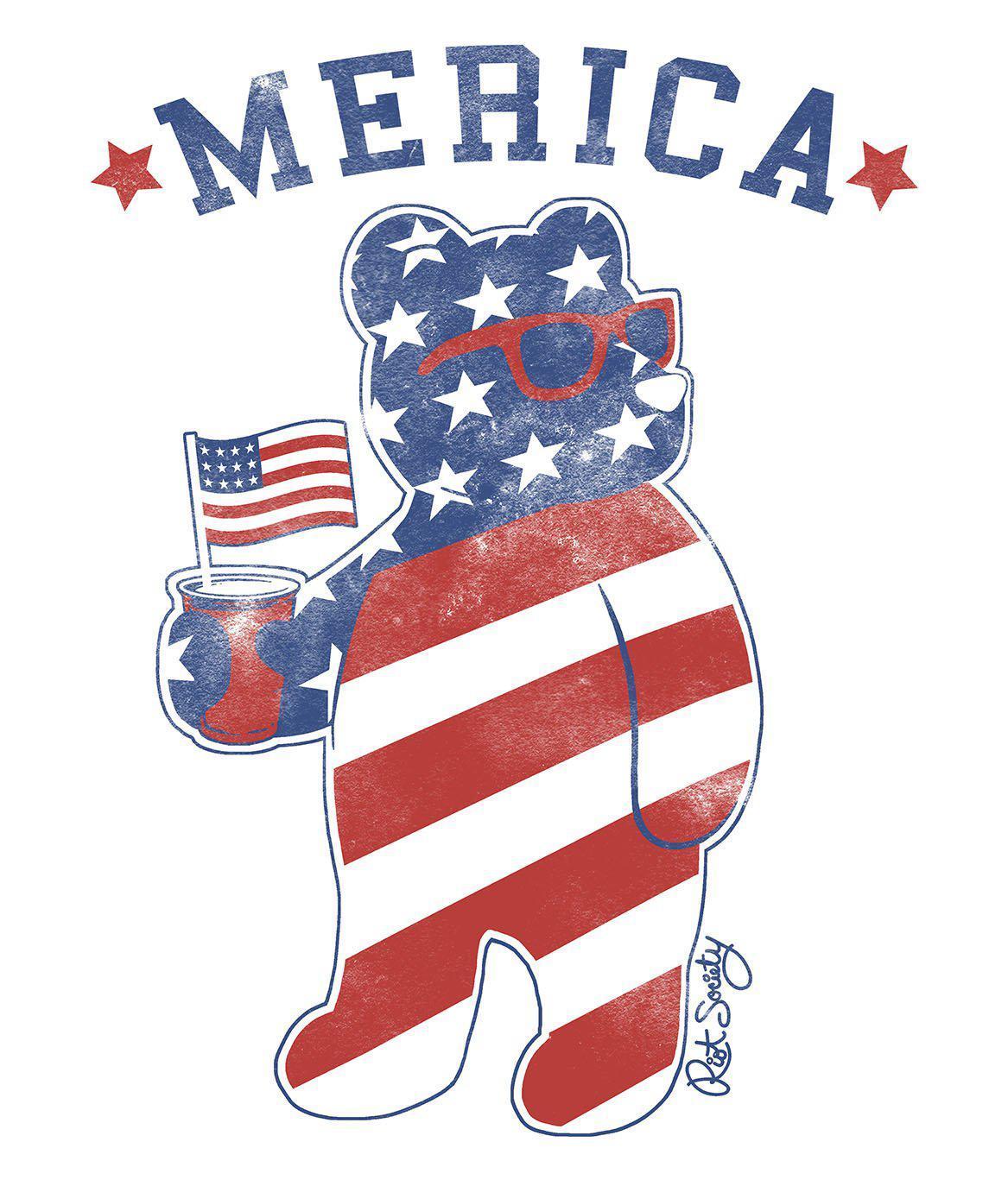Merica Riot Bear Mens T-Shirt