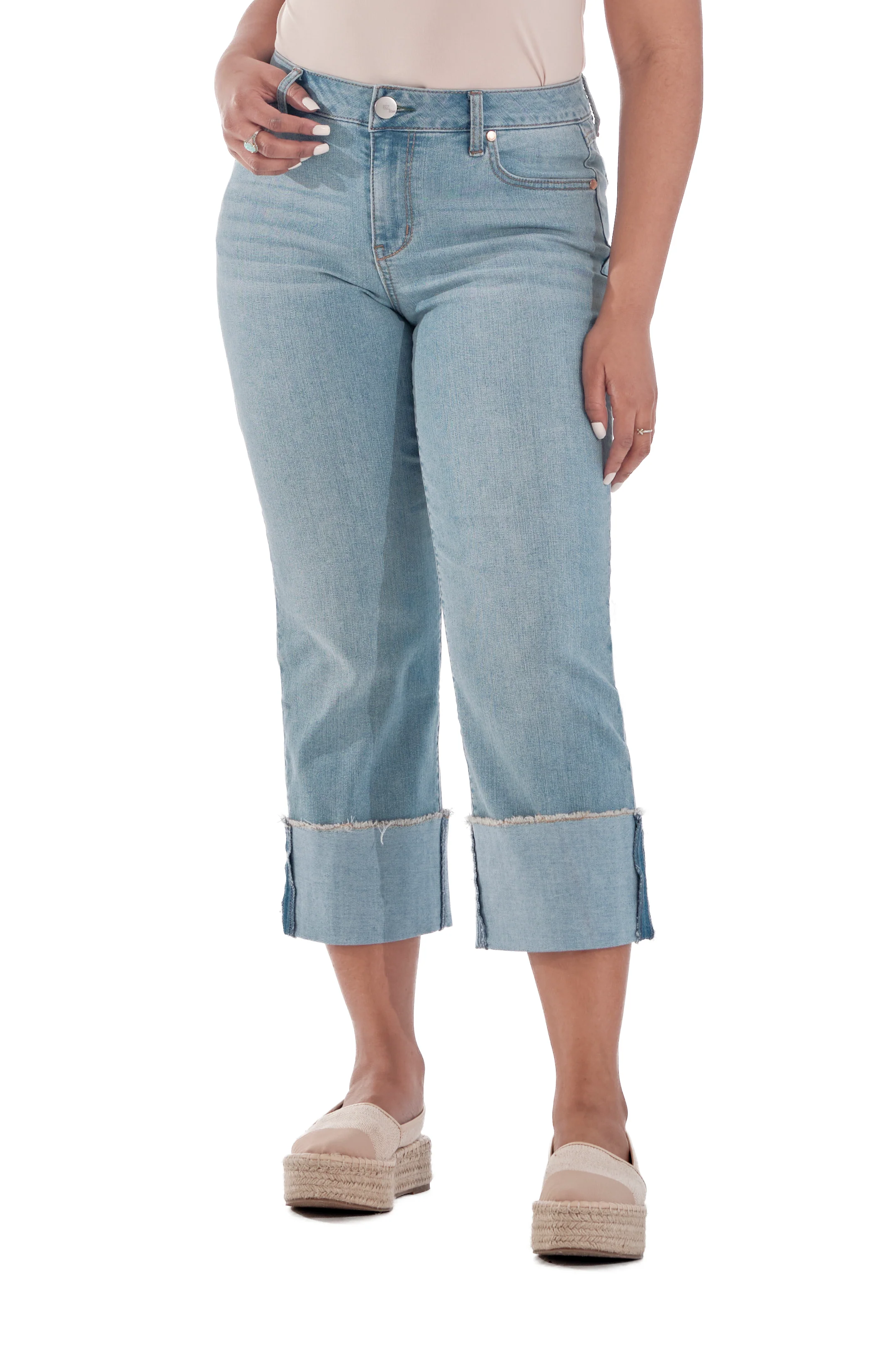 Petite Eco Cuffed Crop Straight in Caley