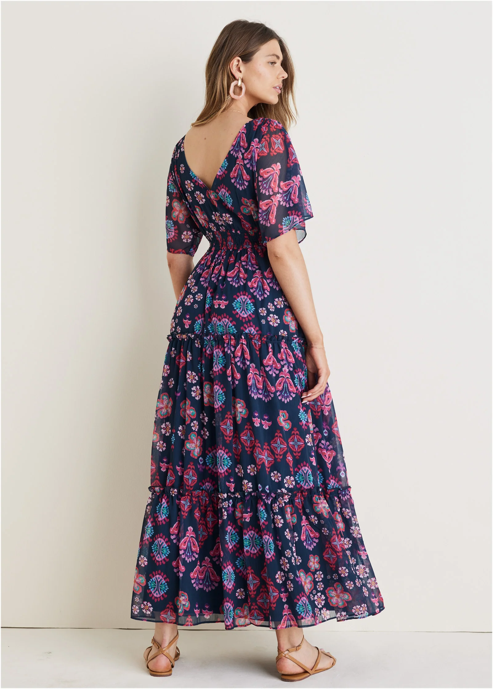 Flutter sleeve maxi dress - Modern Folk Floral