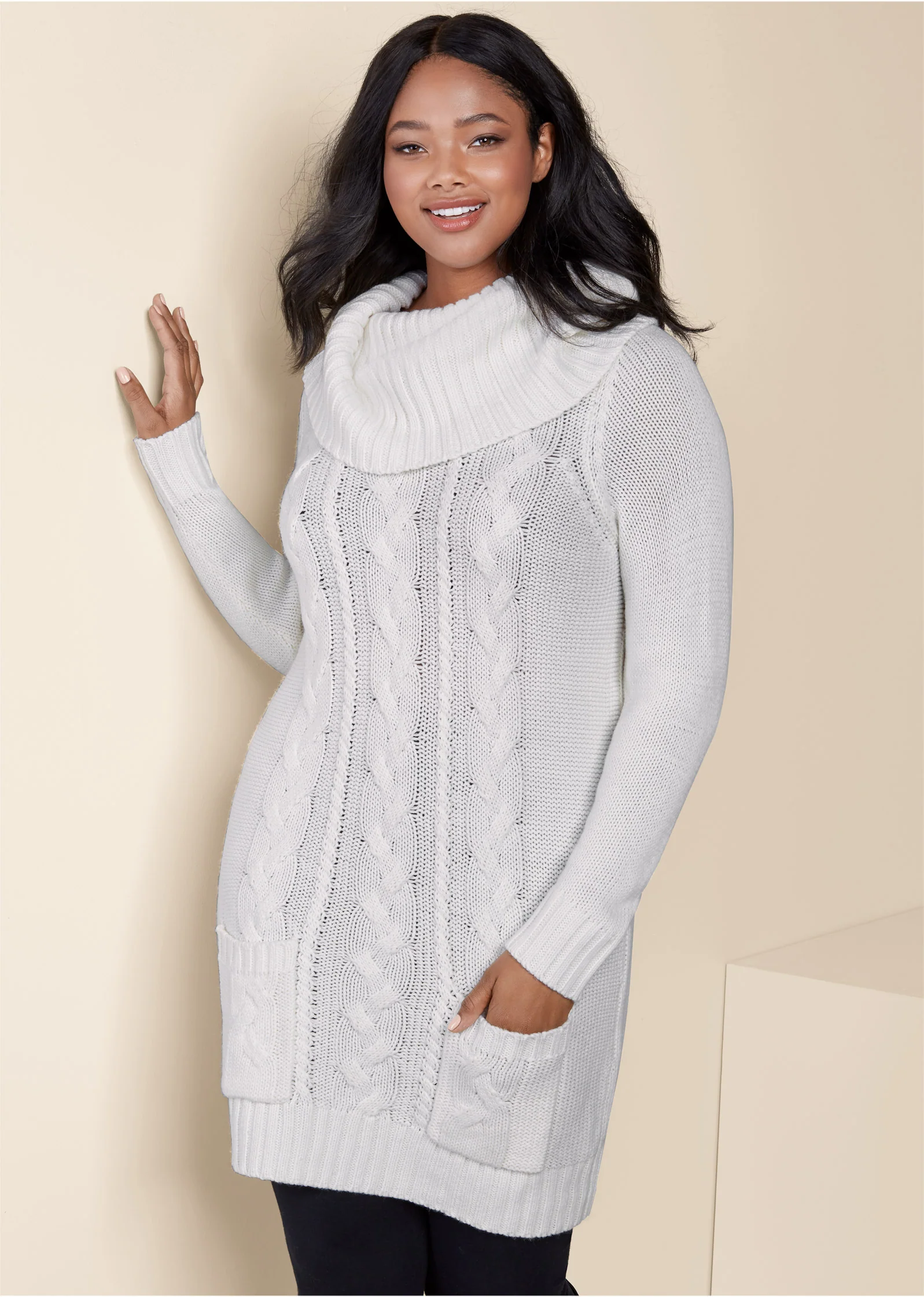 Cozy sweater dress - Off White