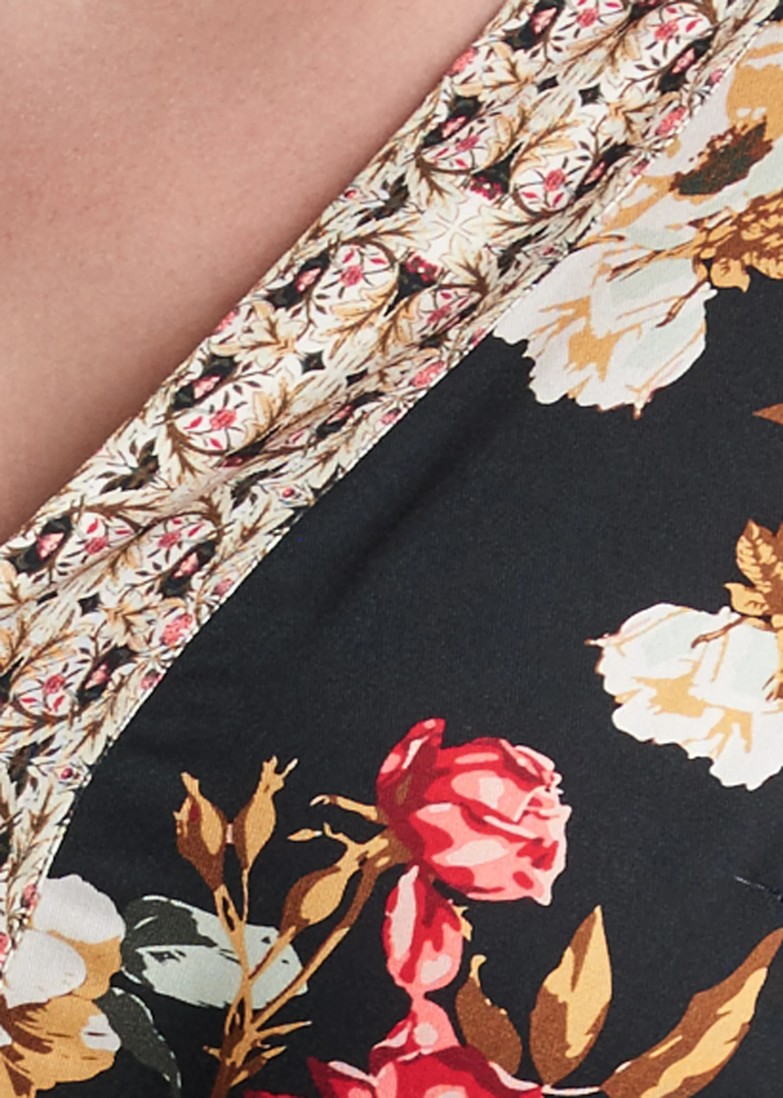 Floral print mini dress - Black Multi