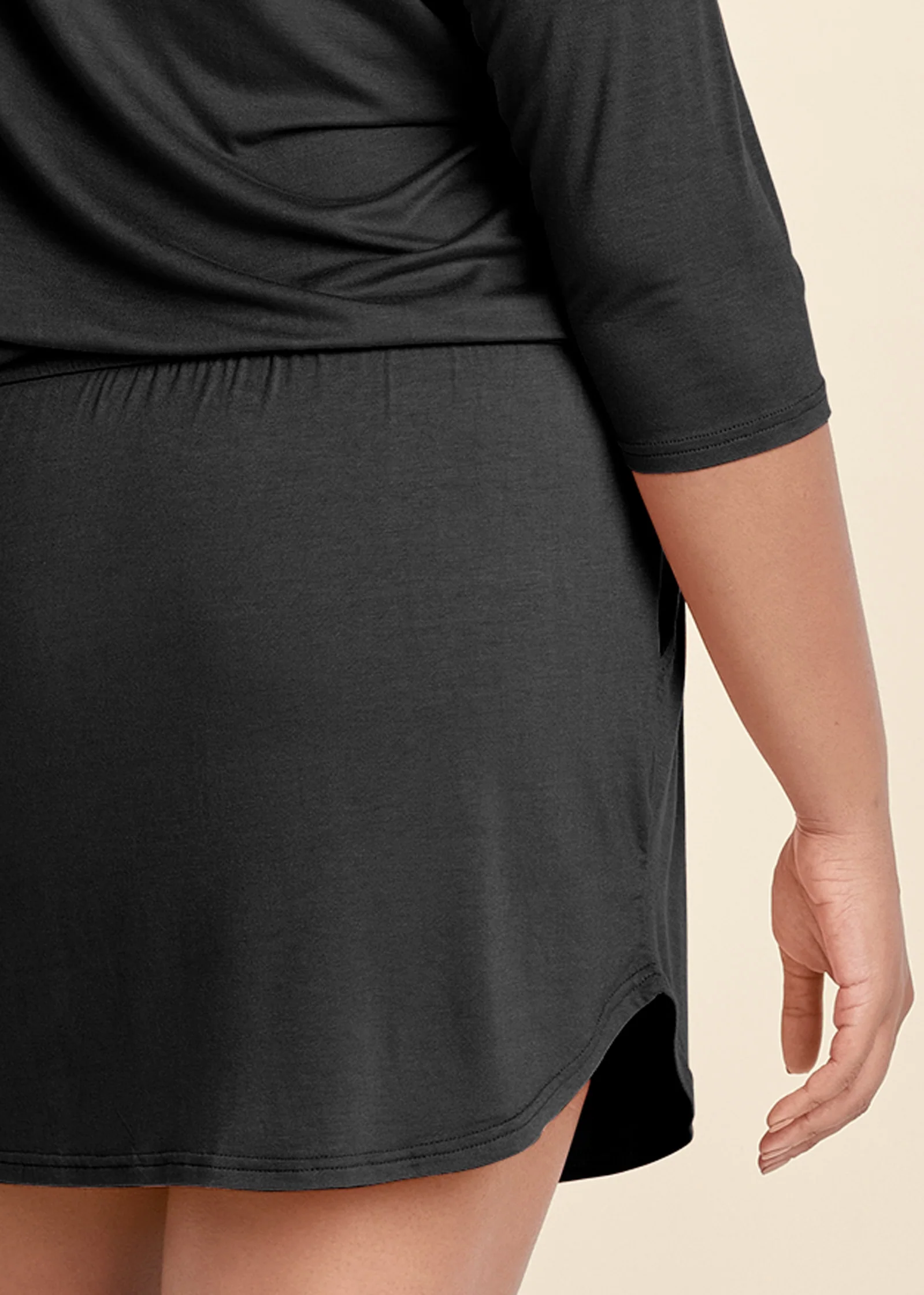 Zip detail casual dress - Black