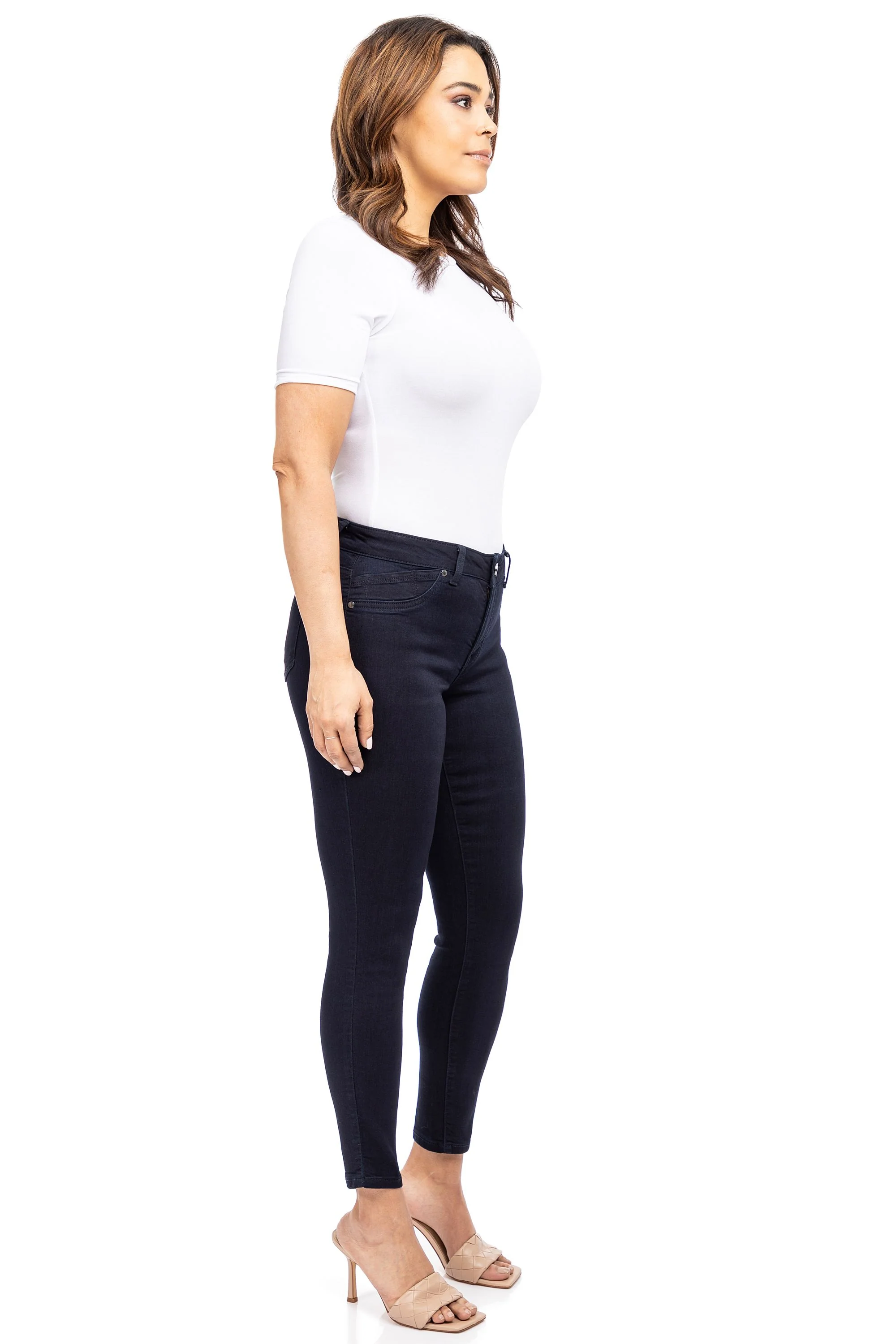 Curvy Fit & Life Shapewear Ankle Skinny In Rinse