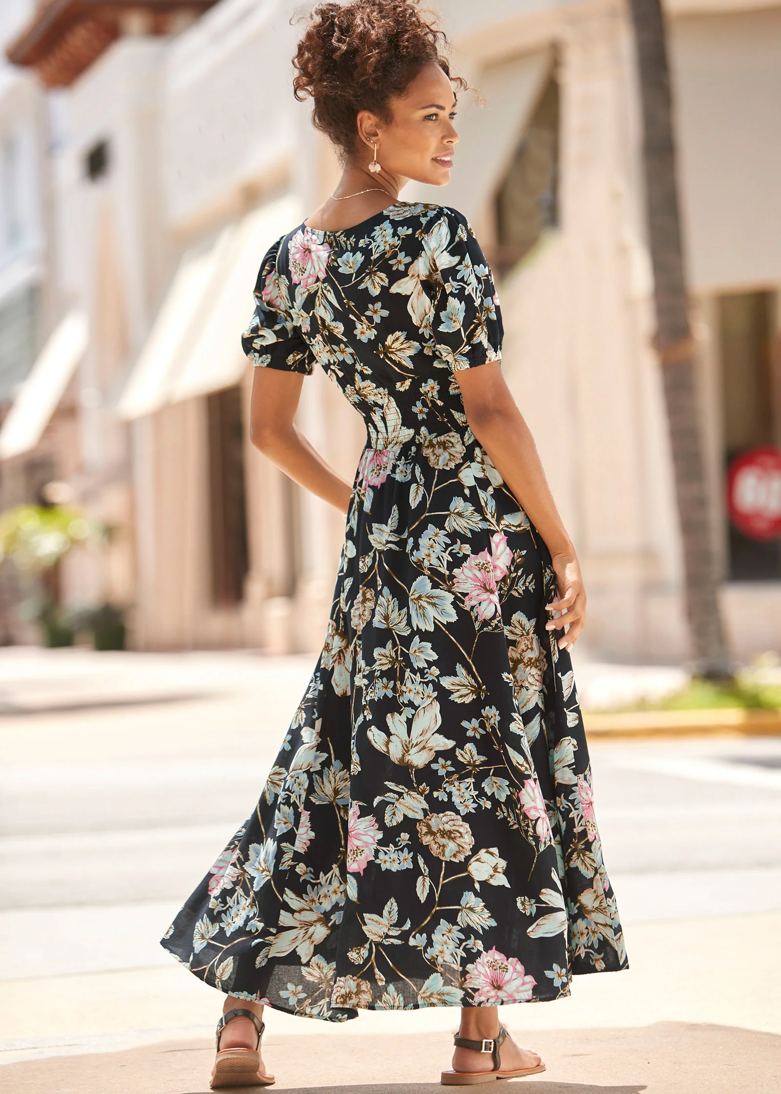 Floral maxi dress - Black Multi