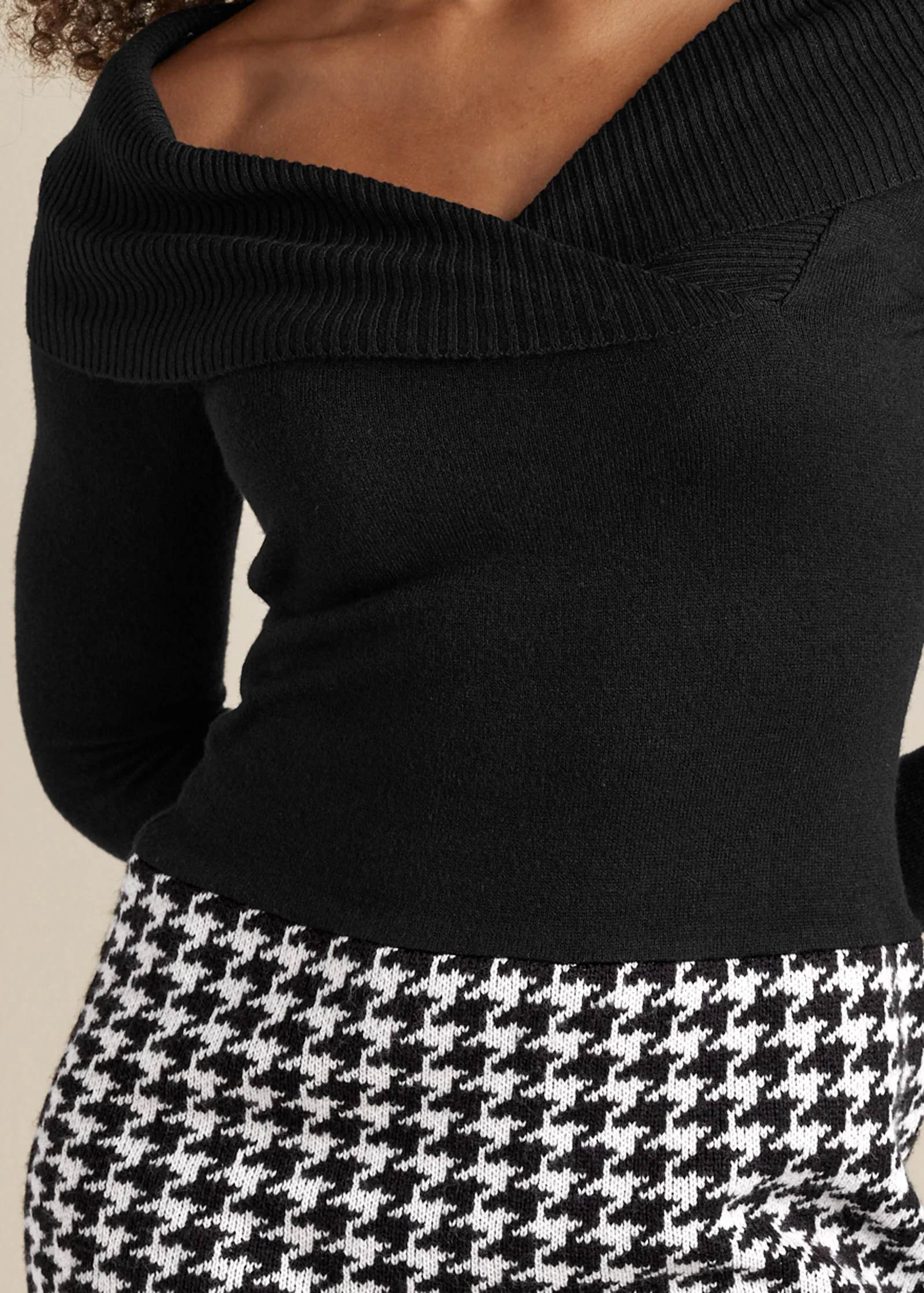 Printed sweater dress - Black Multi