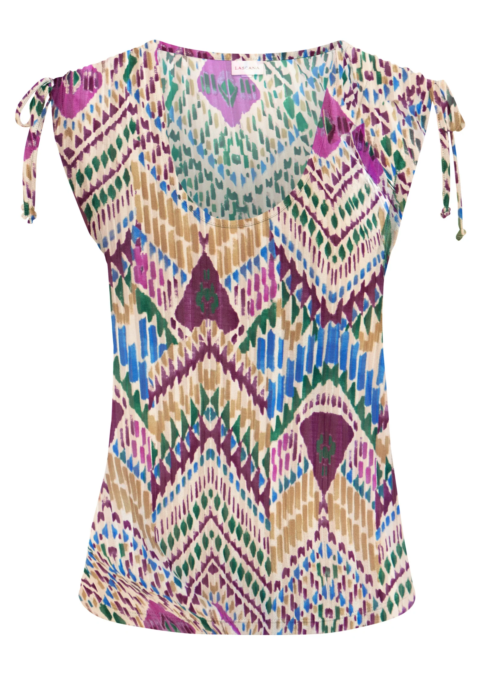 Tie sleeve scoop tank - White Multi